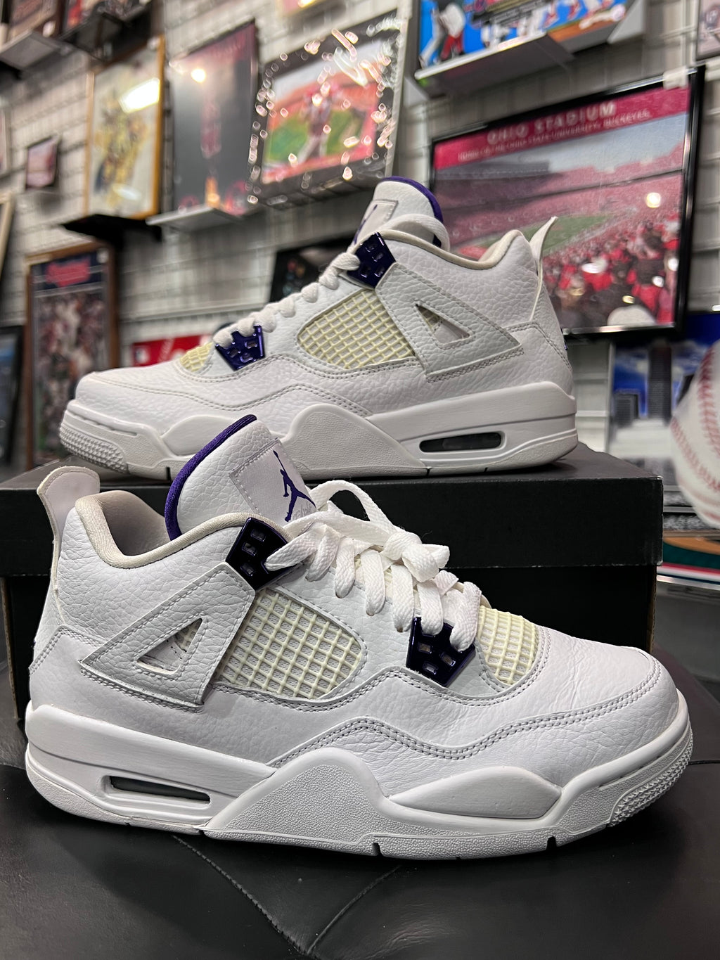 Gradeschool Air Jordan 4 Metallic Purple Size 7y Shoes