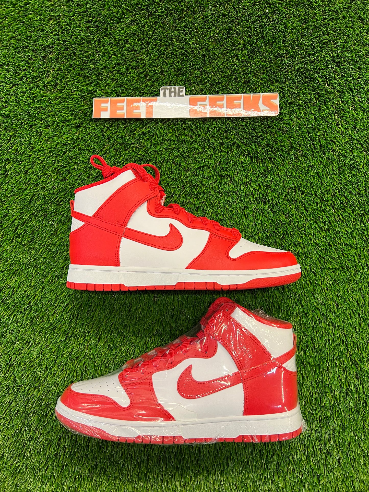 Mens Nike dunk high championship red mens shoes