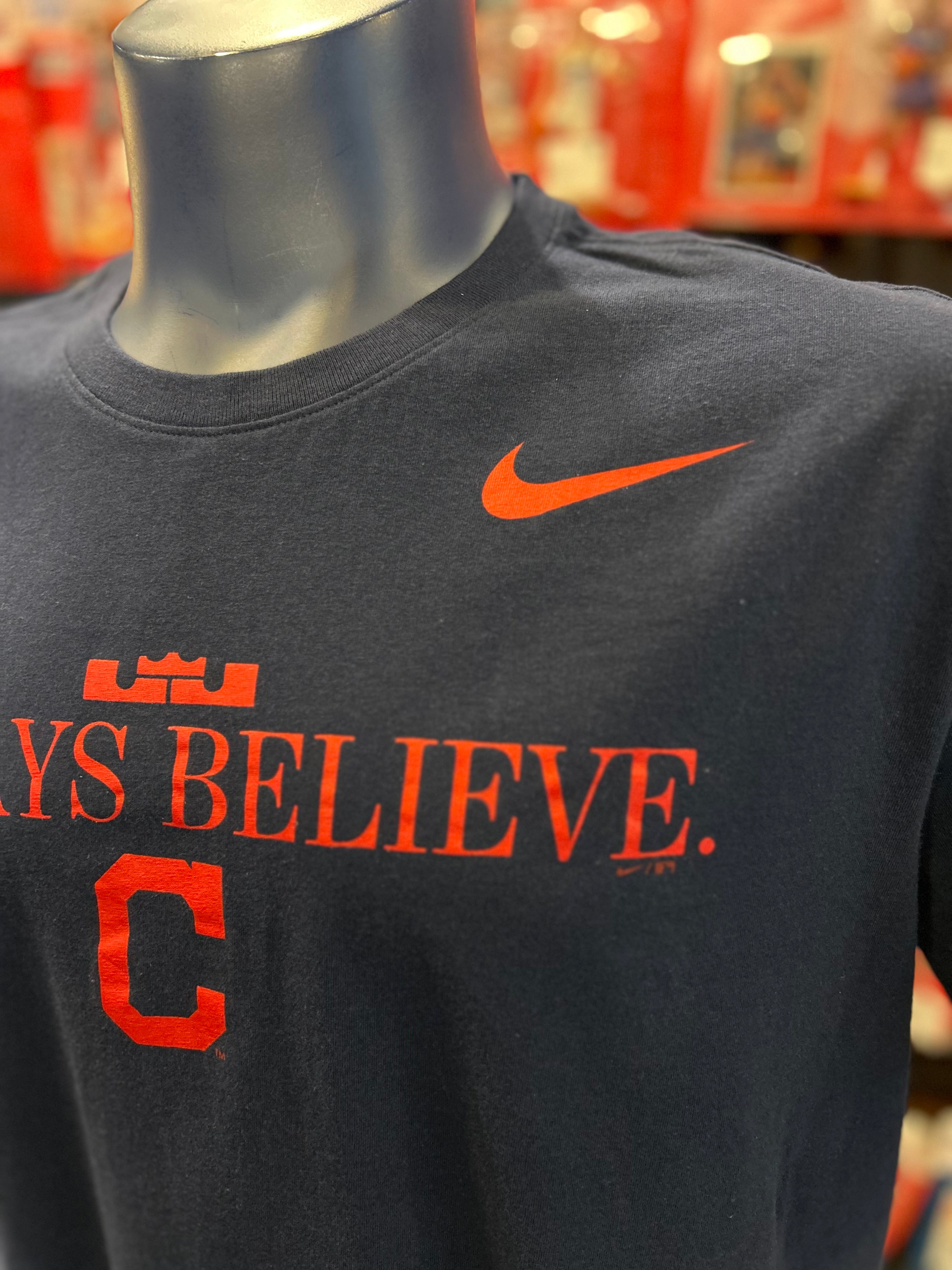 Nike MLB Cleveland Indians Lebron James "Always Believe" T-shirt Size XL