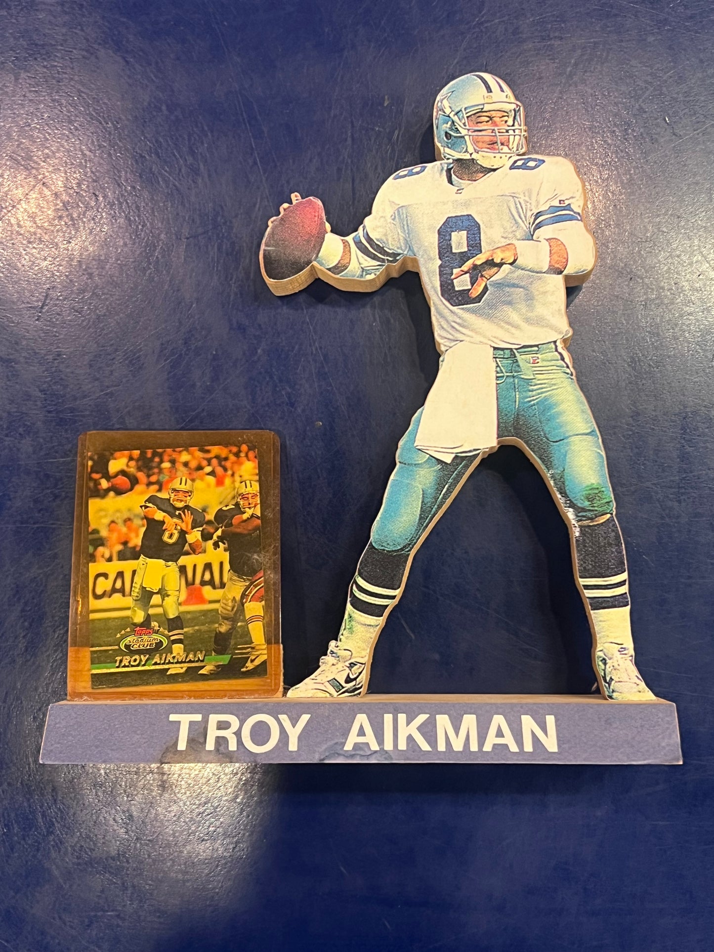 Troy Aikman Wooden Statue