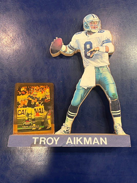 Troy Aikman Wooden Statue