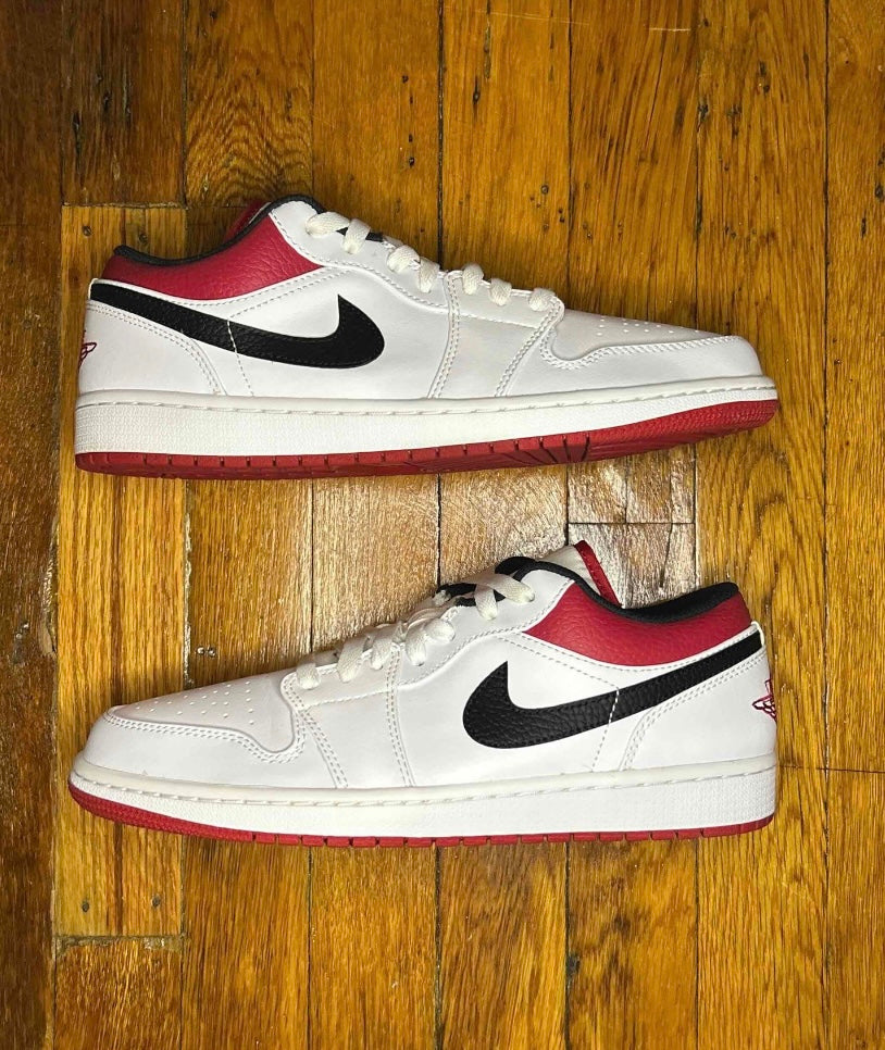 Air Jordan 1 Low White University Red Size 9.5 Men Shoes