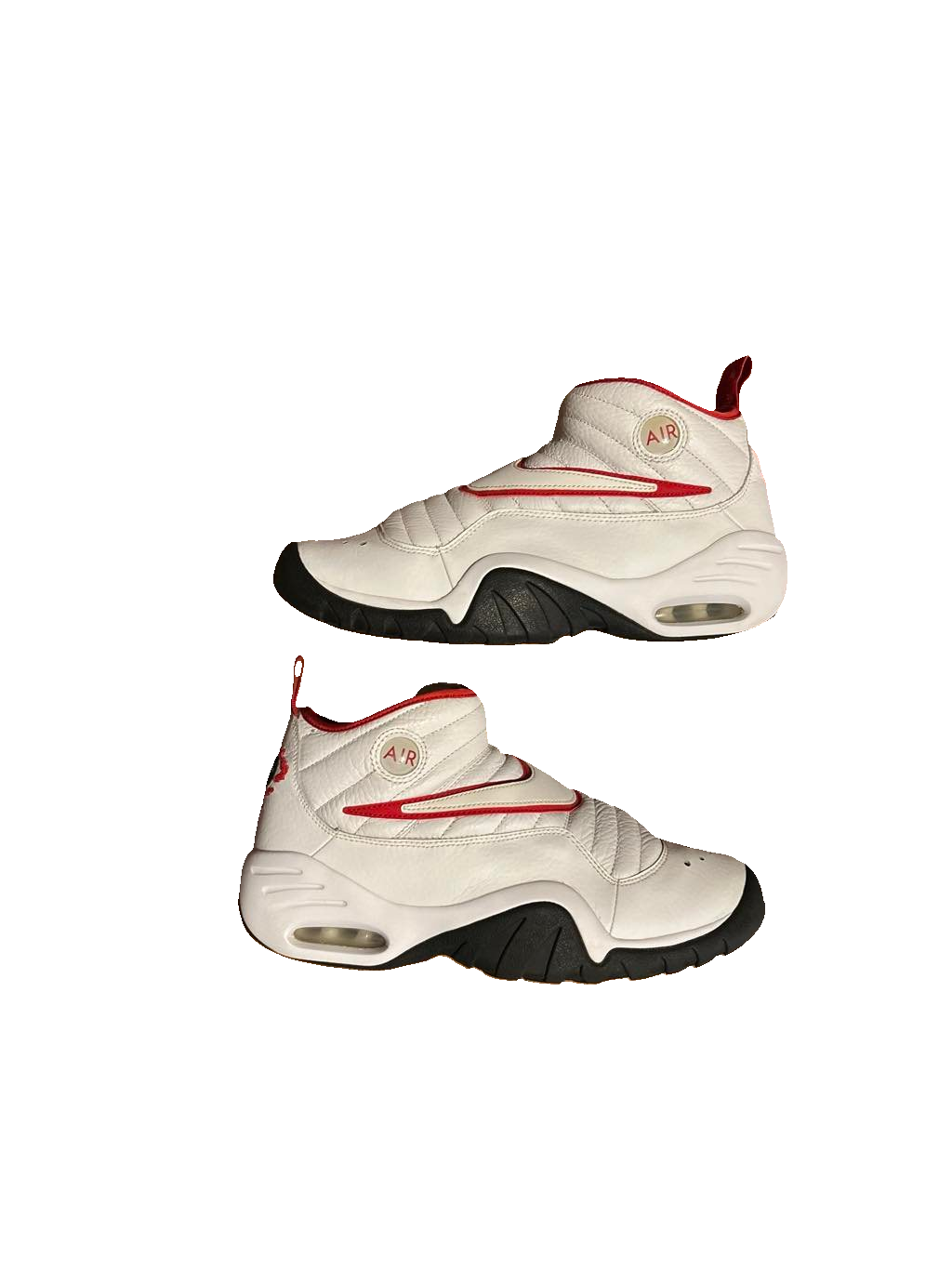 Nike Air Shake Ndestrukt OG Bulls 880869-100 White Red Black Size 9.5 Lightly Used No Box 2017
