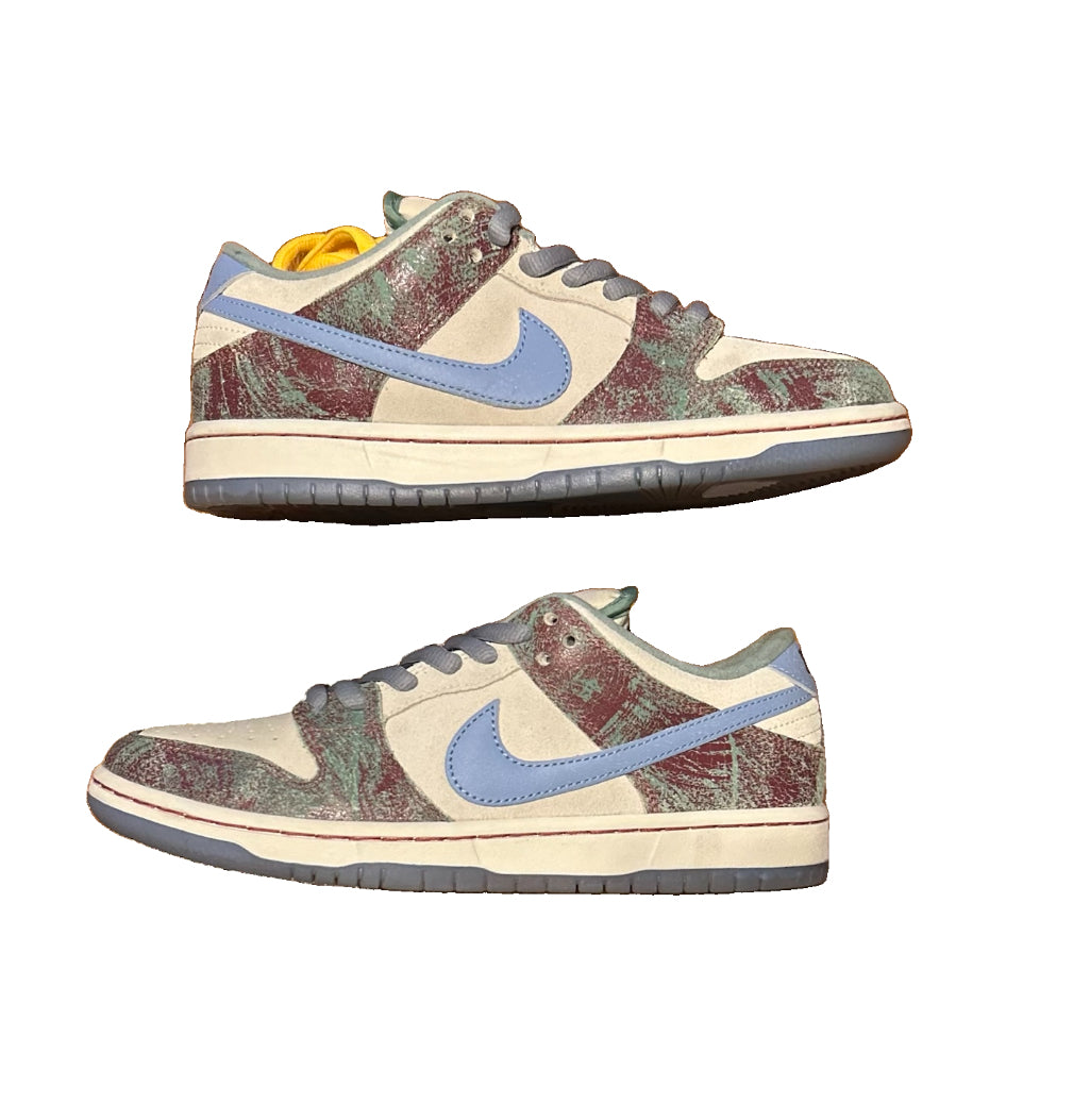 Nike SB Dunk Low Pro Crenshaw Skate Club Mens 7 Beige Blue Burgundy Marble - NEW No Box