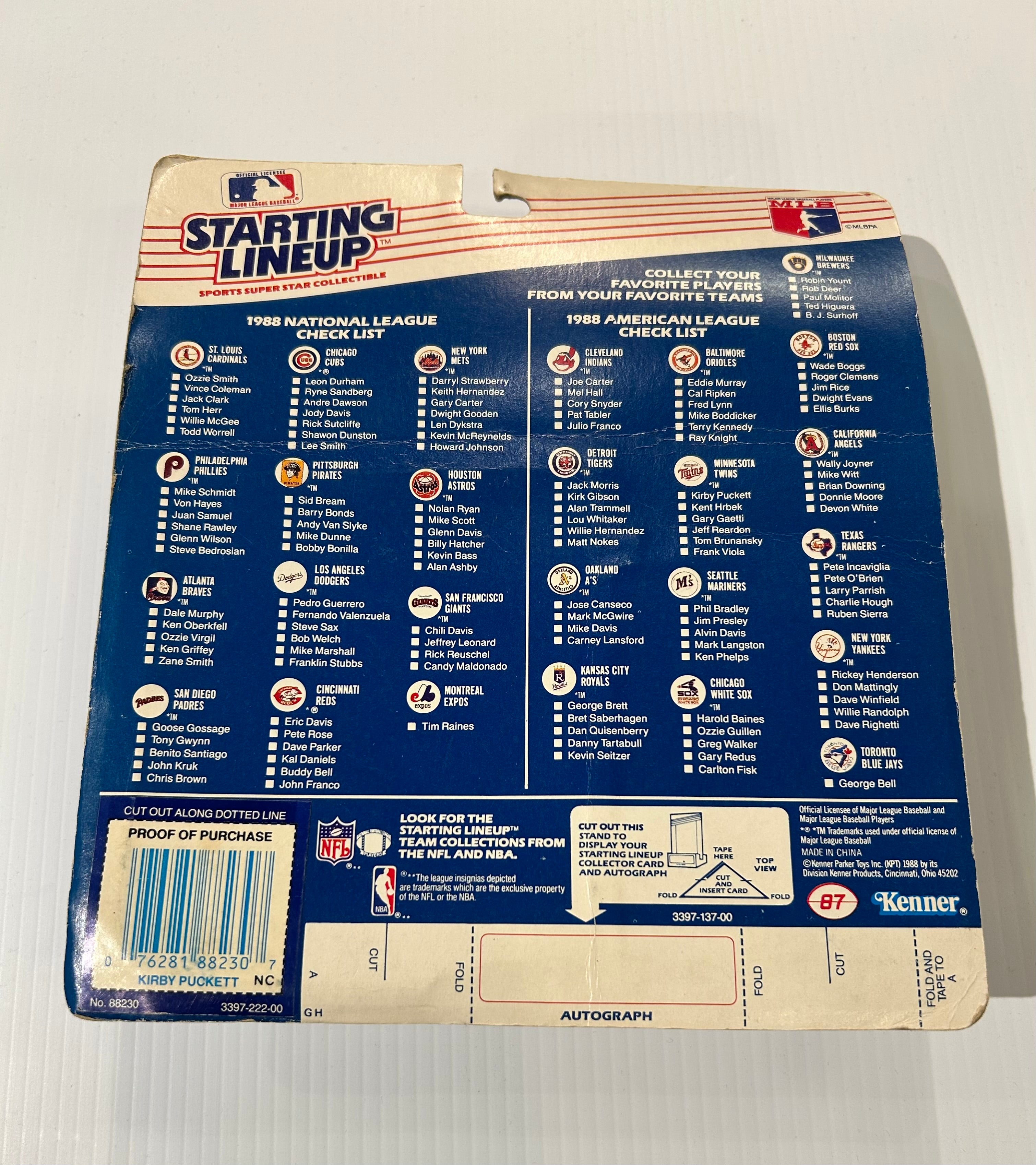 1988 starting Lineup Minnesota twins Kirby puckett