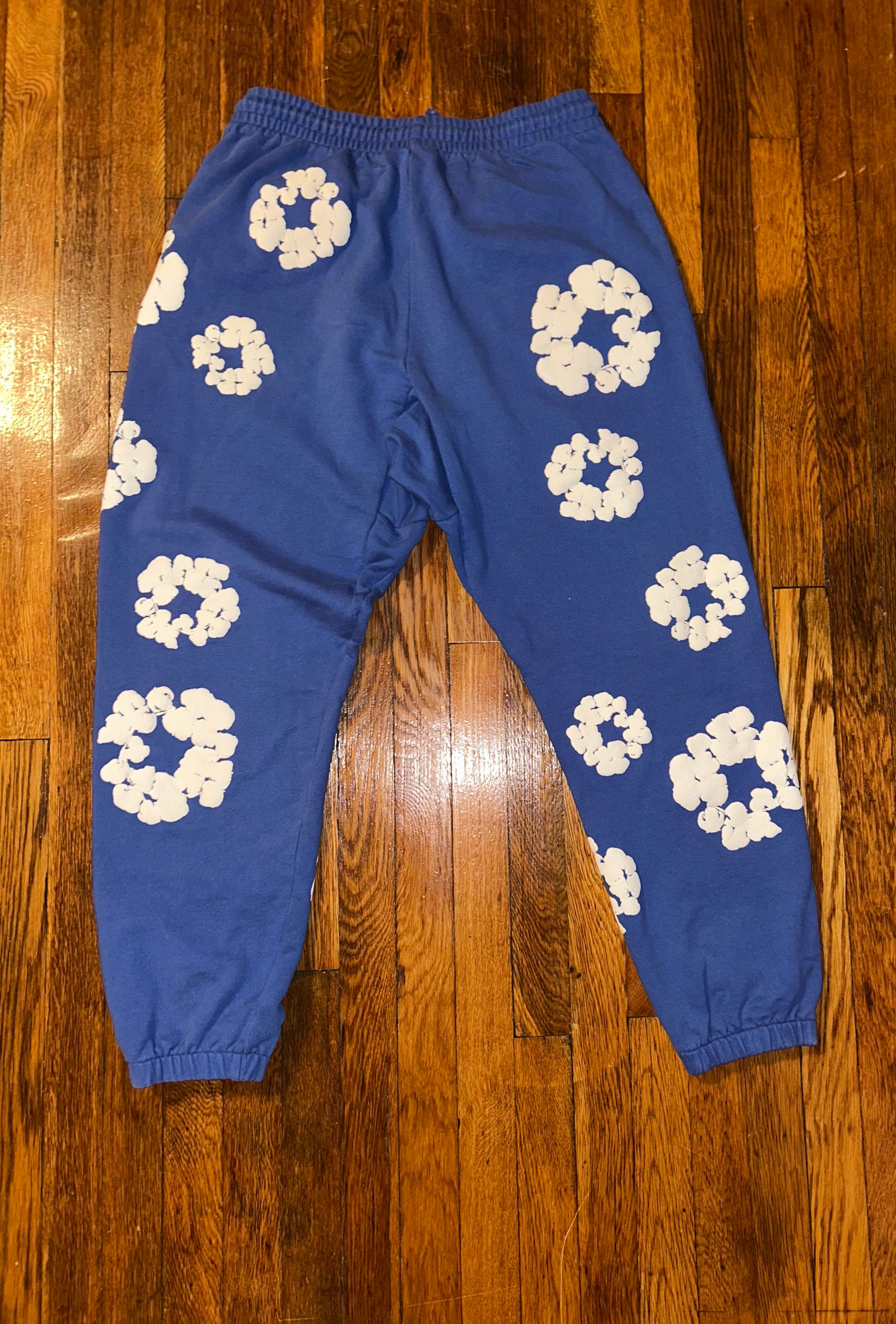 Denim Tears Cotton Wreath Sweatpants Royal Blue Size XL