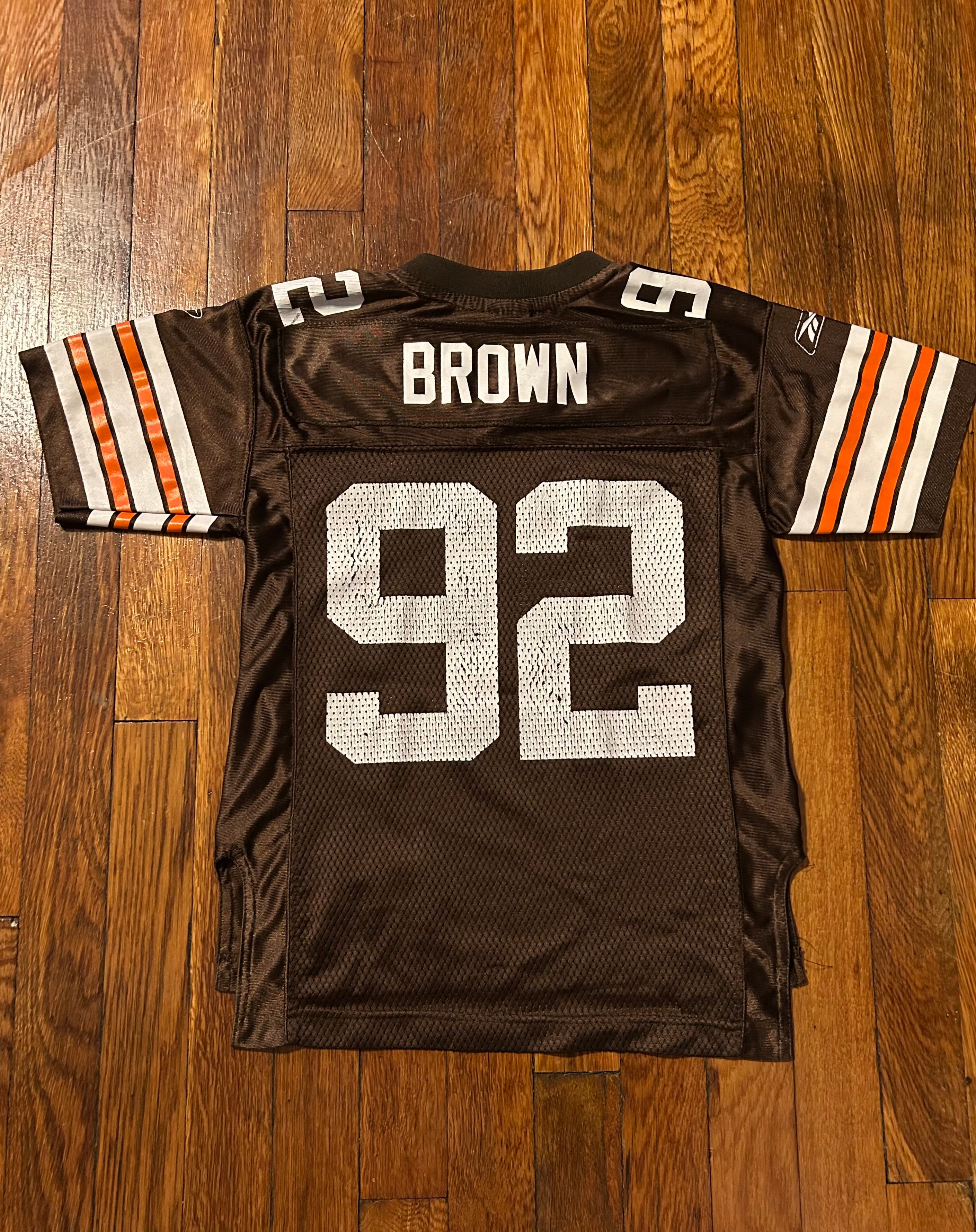 Cleveland Browns Reebok NFL equipment 92 Brown jersey size small youth