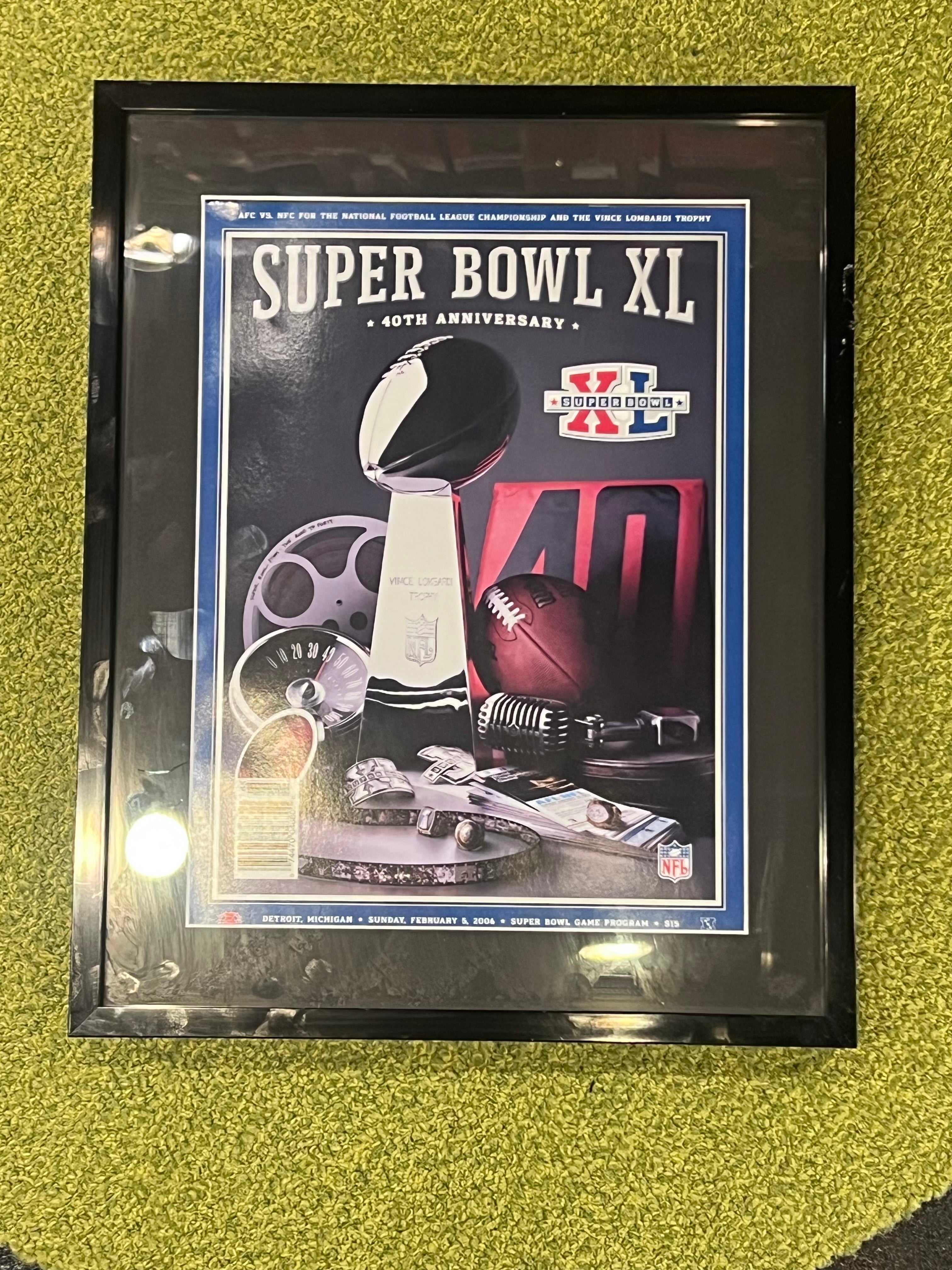 NFL Super Bowl 40 XL Authentic Framed Program Magazine