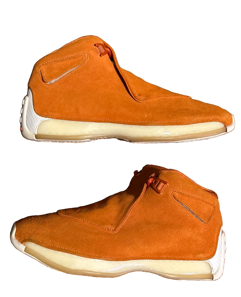 Air Jordan 18 Retro Orange Suede Campfire Orange AA2494-801 Size 11 Mens Lightly Used No Box Sail 2018