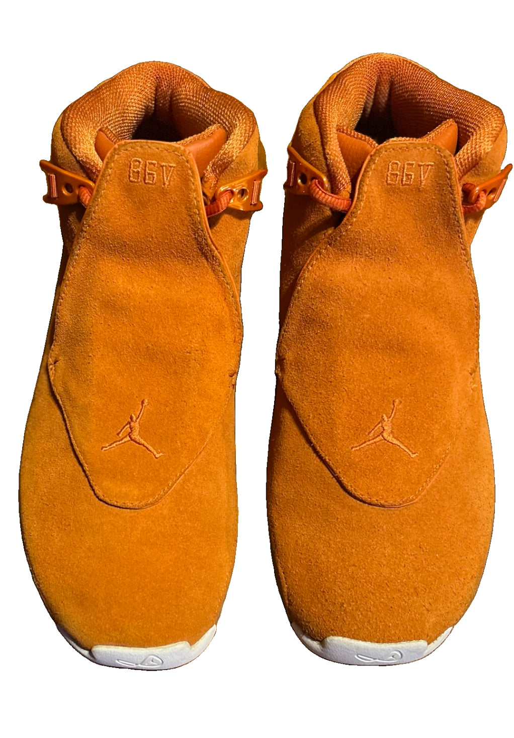 Air Jordan 18 Retro Orange Suede Campfire Orange AA2494-801 Size 11 Mens Lightly Used No Box Sail 2018