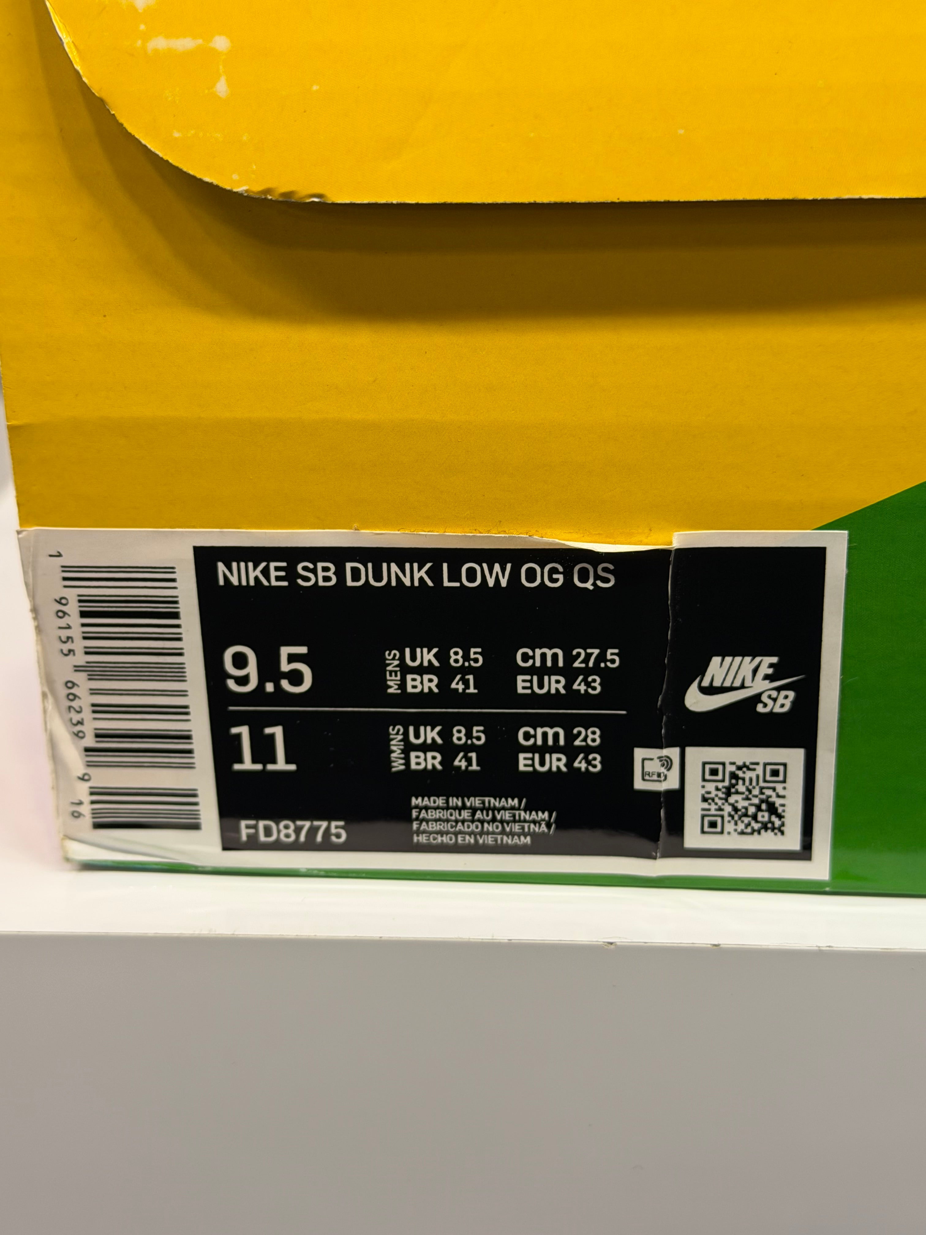 Nike SB Dunk Low HUF San Francisco Size 9.5 Men’s Shoes