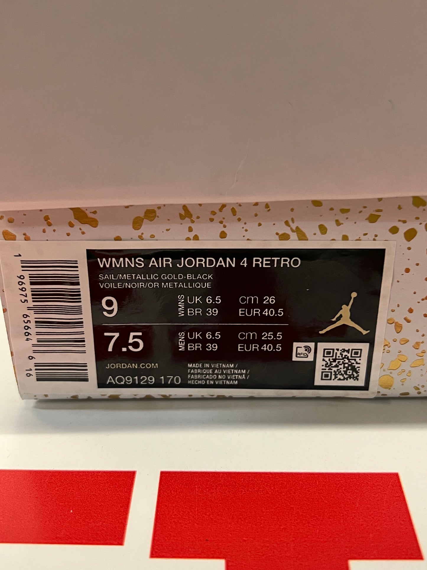 Women’s Air Jordan 4 Gold Brand New
