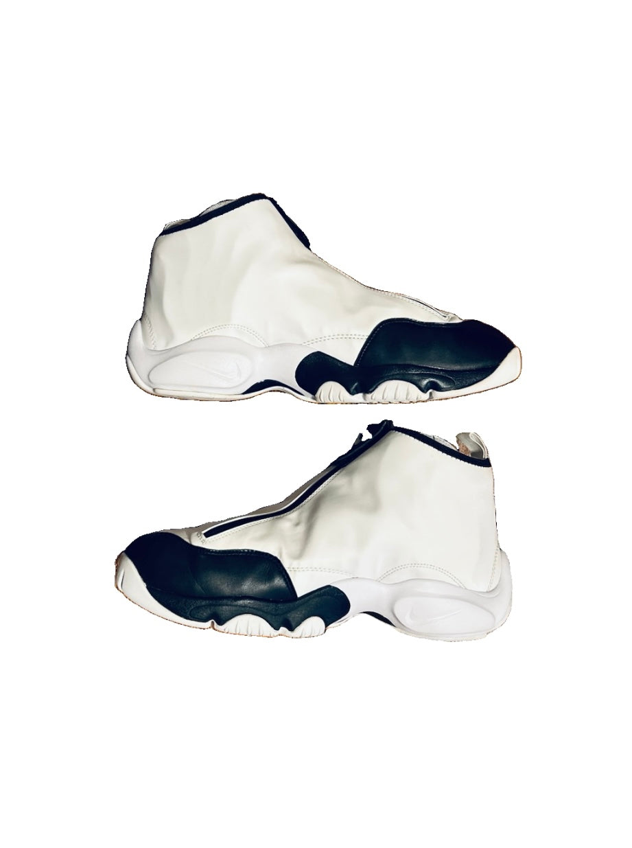 Nike Zoom Flight The Glove White Black Gary Payton 616773-100 Size 9.5 Great Used No Box
