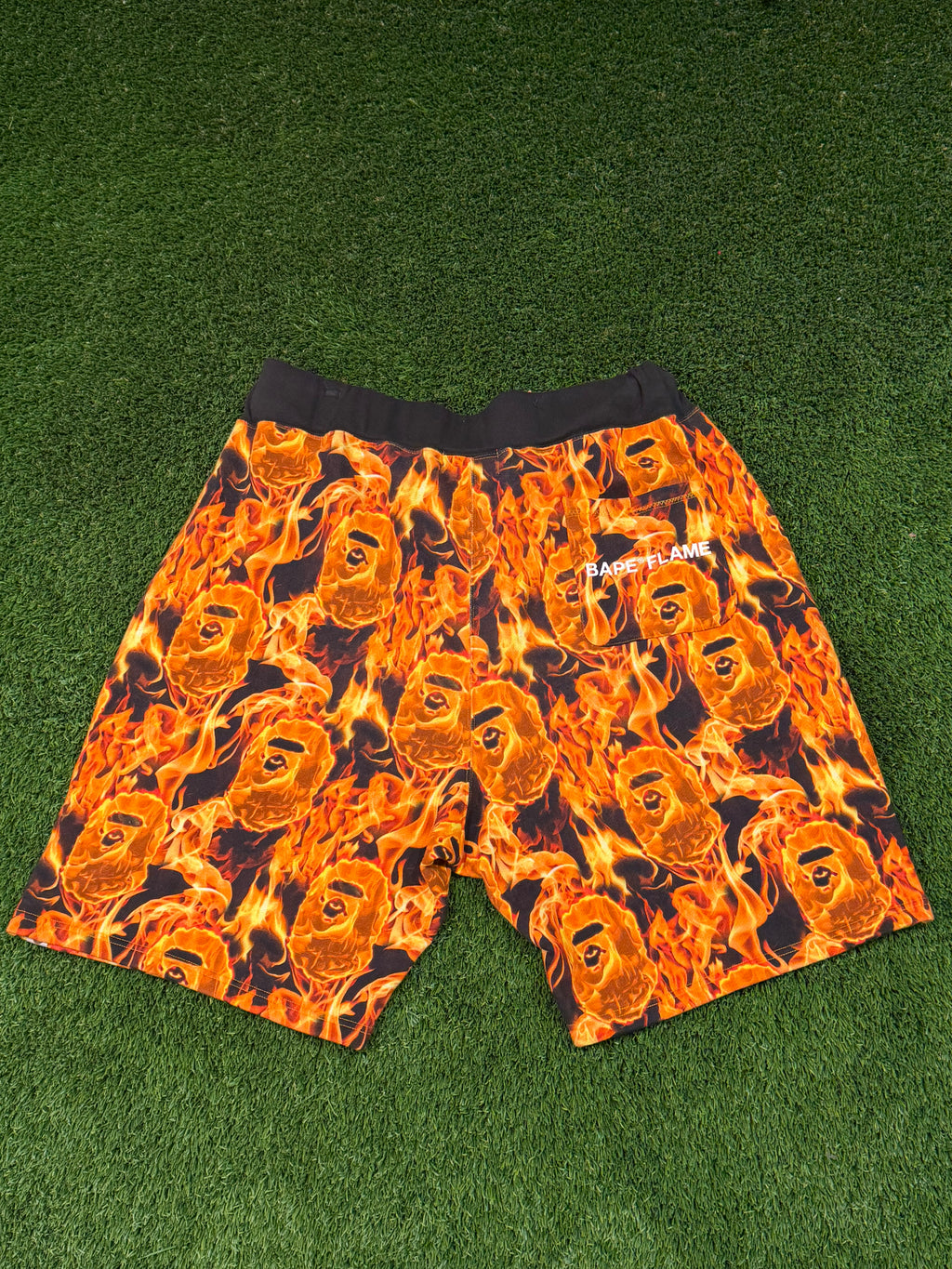 A Bathing Ape Bape Flame Wide Shorts Size XL