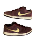 Nike SB Dunk Low Pro Deep Burgundy Metallic Gold 304292-600 Size 8 Used Good Condition No Box 2011