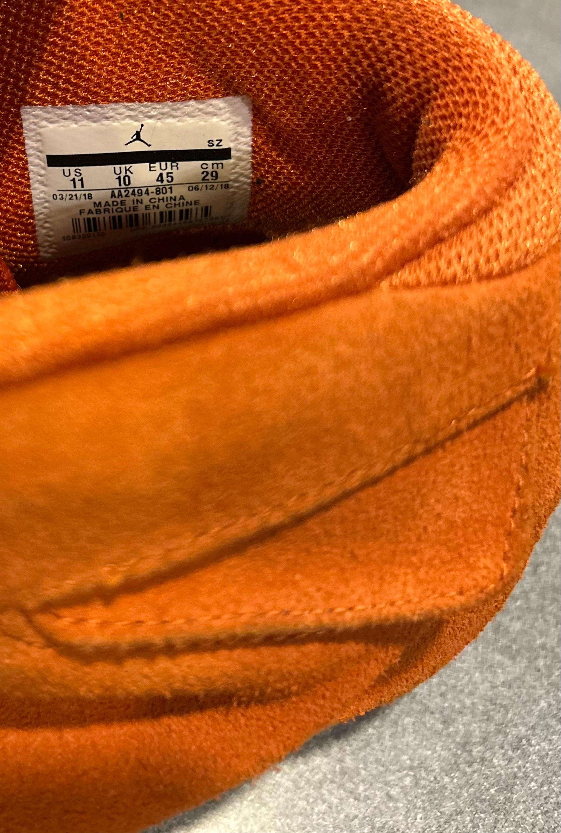 Air Jordan 18 Retro Campfire Orange Size 11 Men Shoes