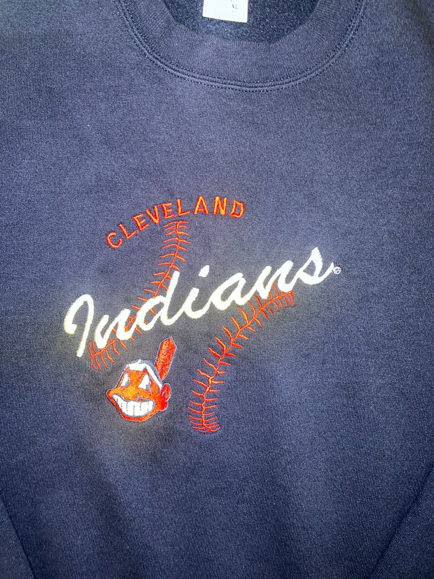 Men’s Indians Crewneck Sweatshirt Navy Size XL