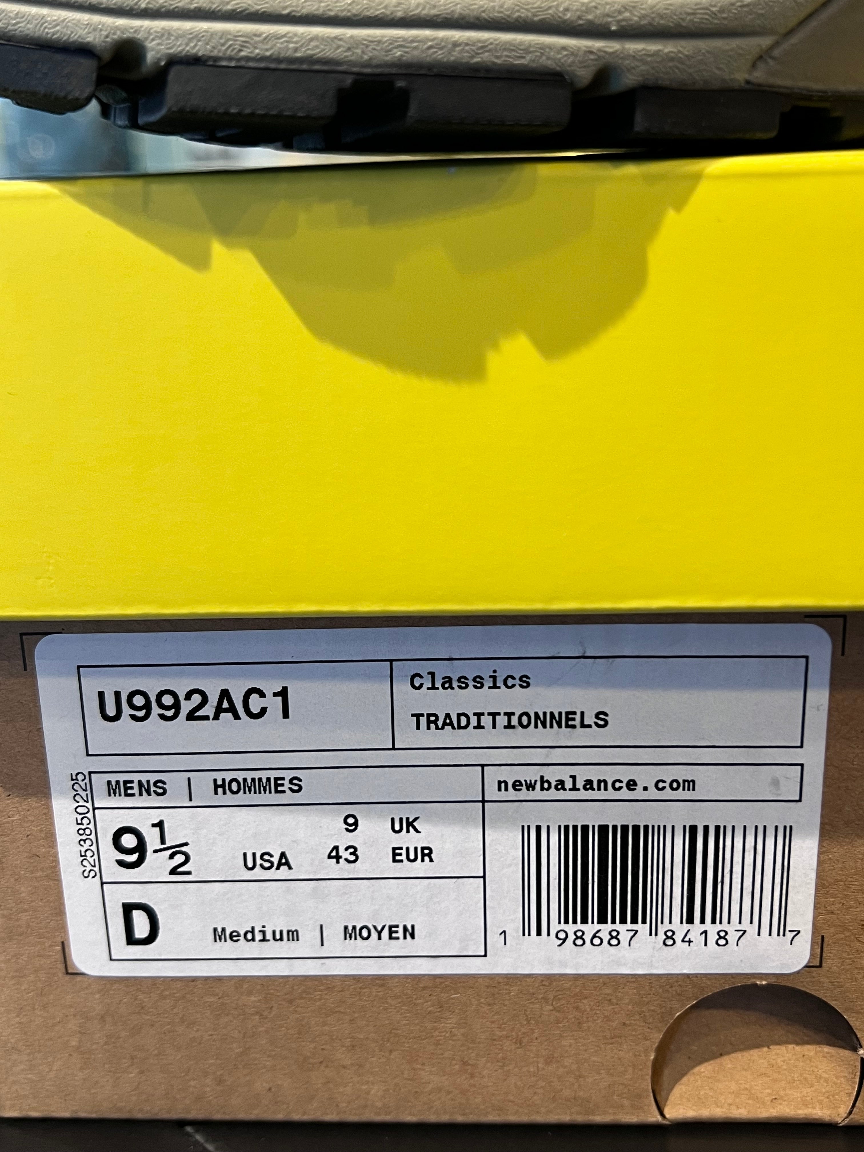 Men’s New Balance 992 Action Bronson Purpúrea Size 9.5