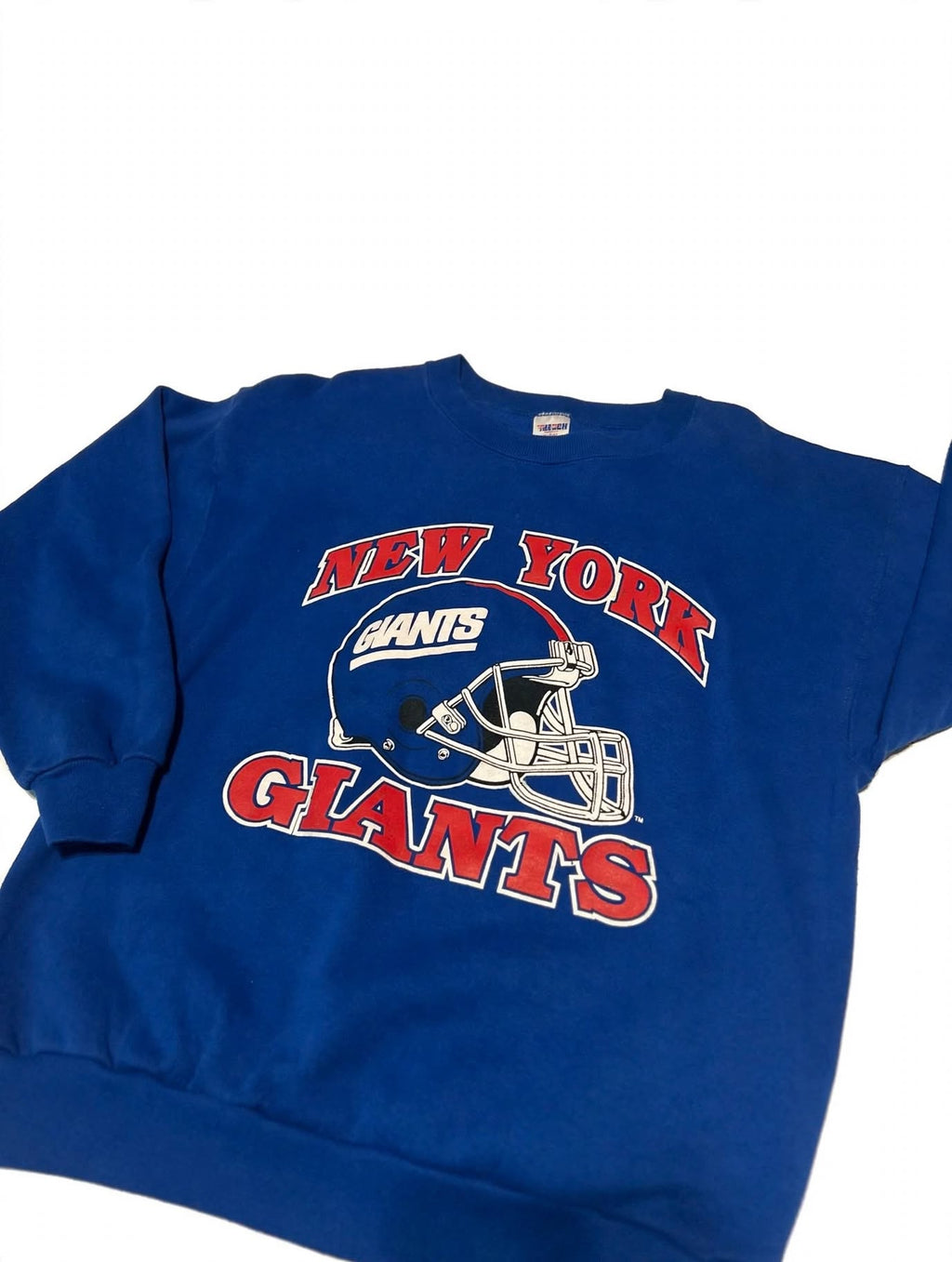 New York Giants Sweatshirt L Vintage 90s TRENCH USA Helmet Blue Crewneck
