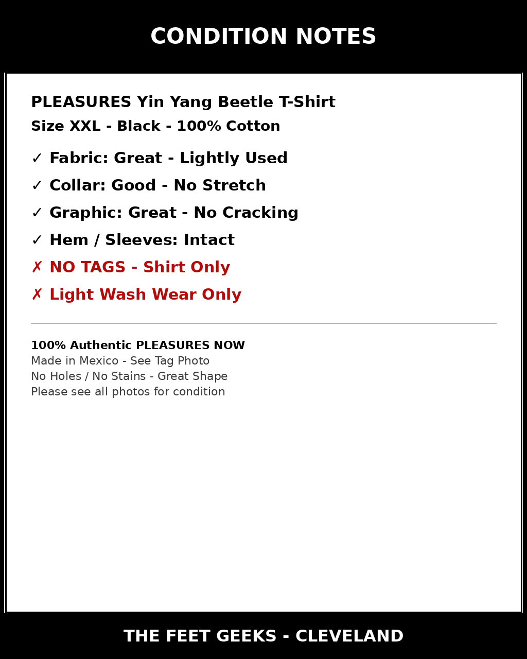 PLEASURES Yin Yang Beetle T-Shirt Black XXL Ladybug Graphic Streetwear Lightly Used