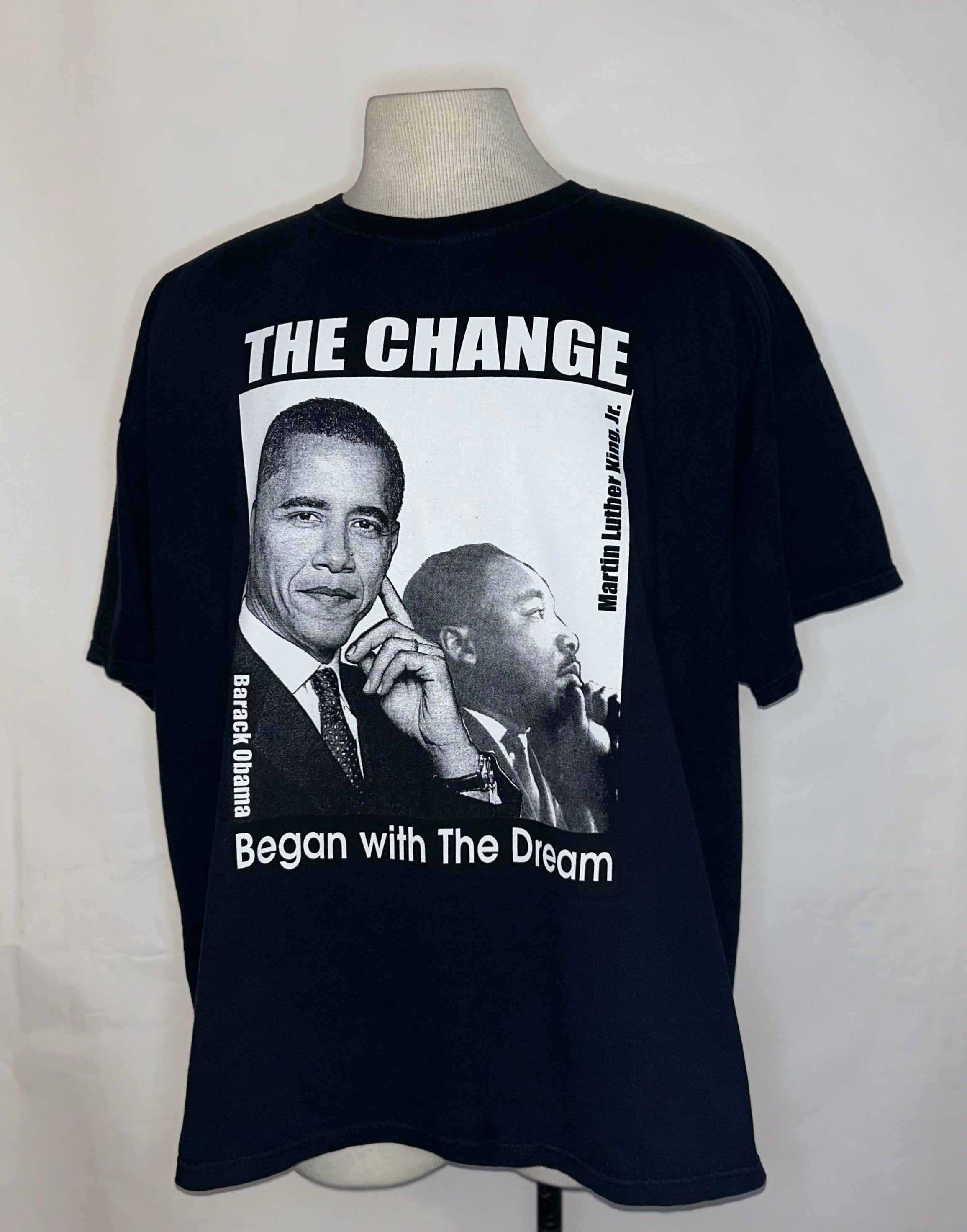 Martin Luther King Barack Obama The Change T Shirt 2008 Size 3XL