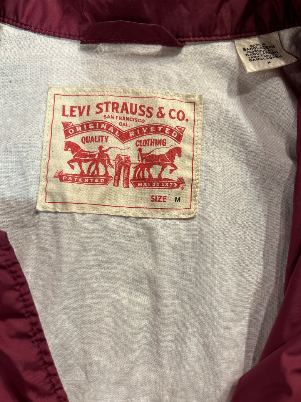 Levi’s Cleveland Cavaliers Red Wine Jacket Size Medium