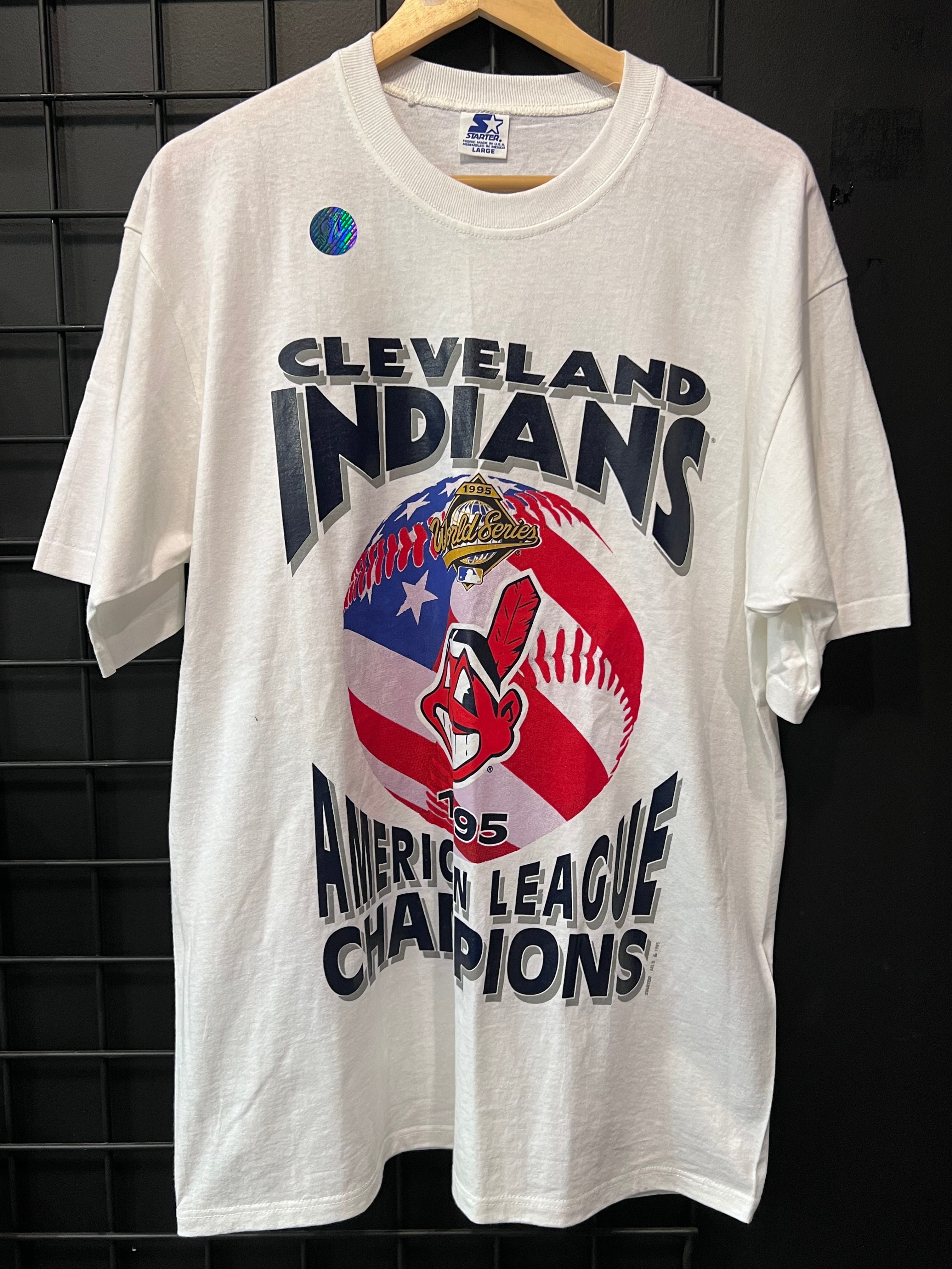 1995 Cleveland Indians American League Champs Tee Size L