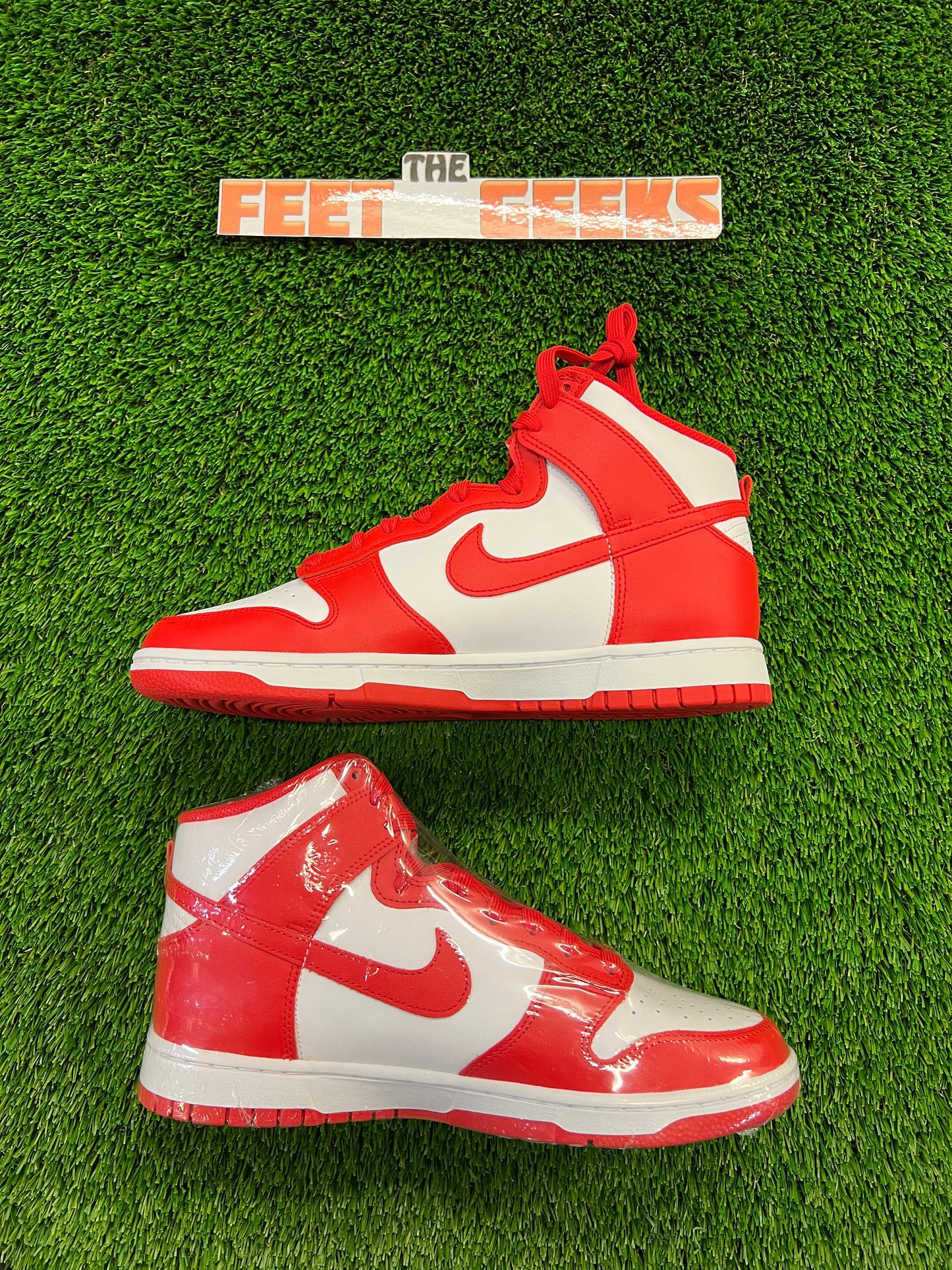 Mens Nike dunk high championship red mens shoes