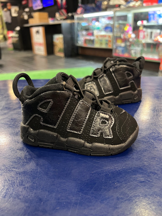 Kids Nike Uptempo Black Size 6c