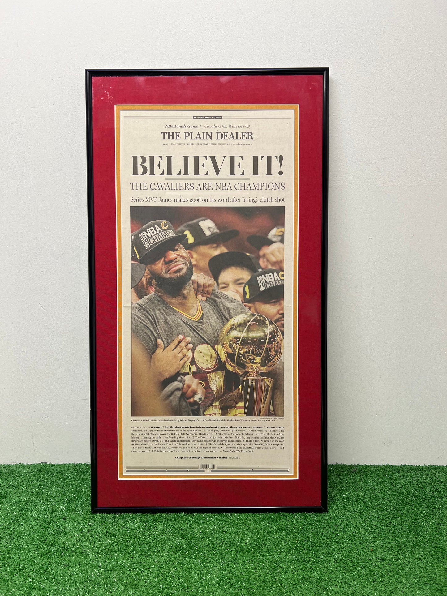 Cleveland Cavaliers 2016 Championship Framed Newspaper