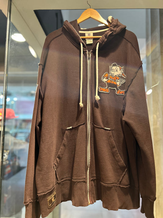 Reebok Vintage Cleveland Browns Elf Full Zip Hoodie size XXL