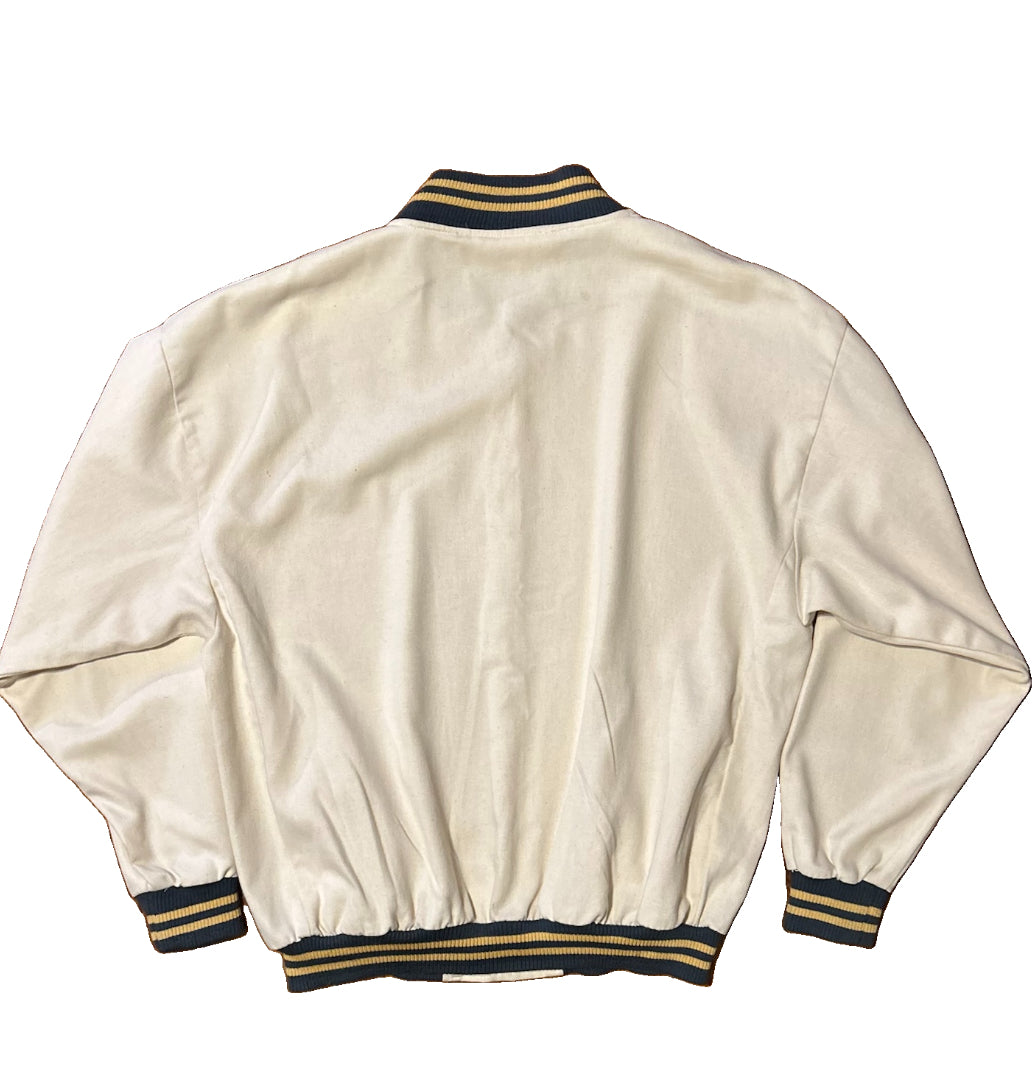 Vintage 90s Antigua Sport Cleveland Indians Cream Varsity Jacket - Size XXL - 27.5x30.5