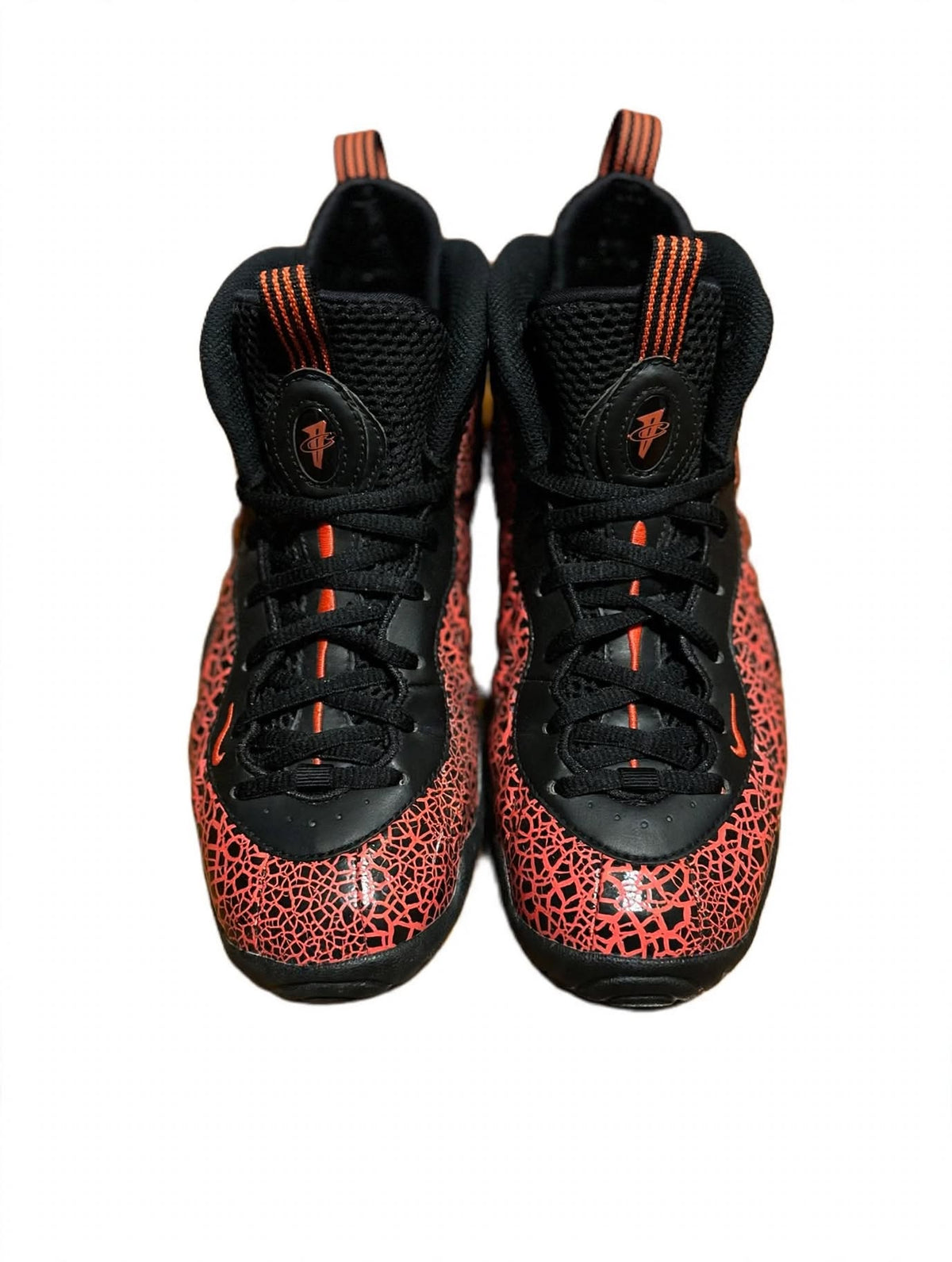 Nike Air Foamposite One Cracked Lava Hot Lava GS 644791-012 Youth 5Y Black Red
