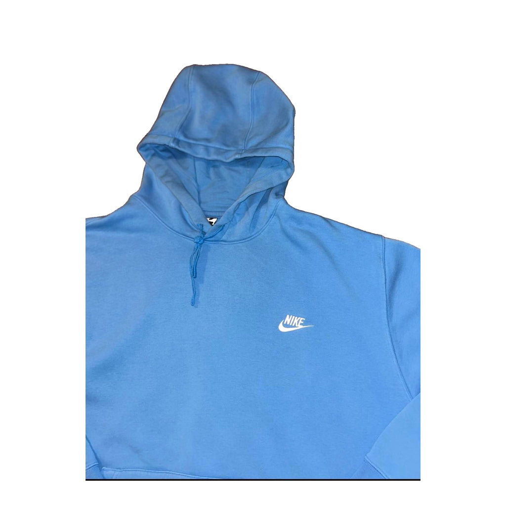Nike Club Fleece Hoodie Mens 2XL University Blue BV2654-435 Pullover Sweatshirt