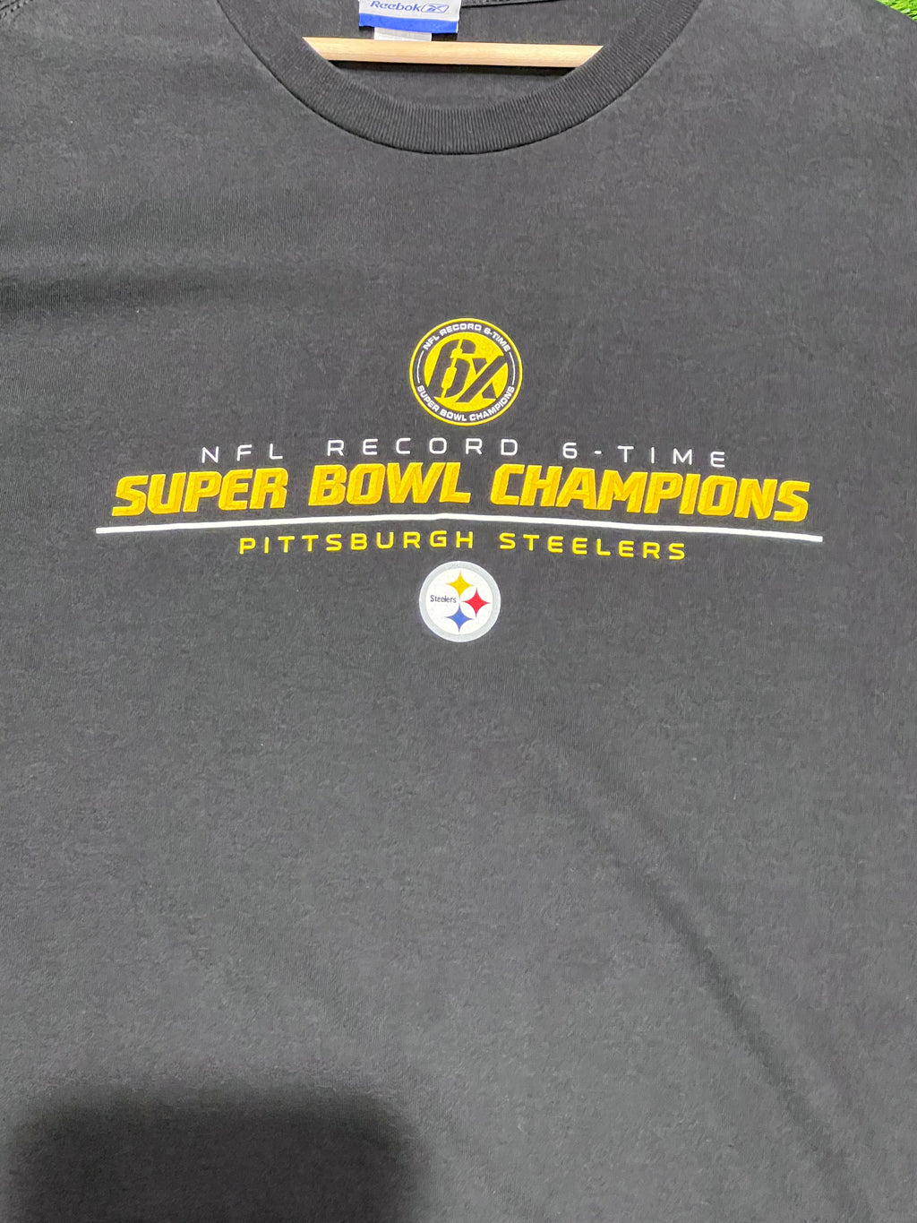 Reebok Pittsburgh Steelers 6x Super Bowl Champs Tee Size XL