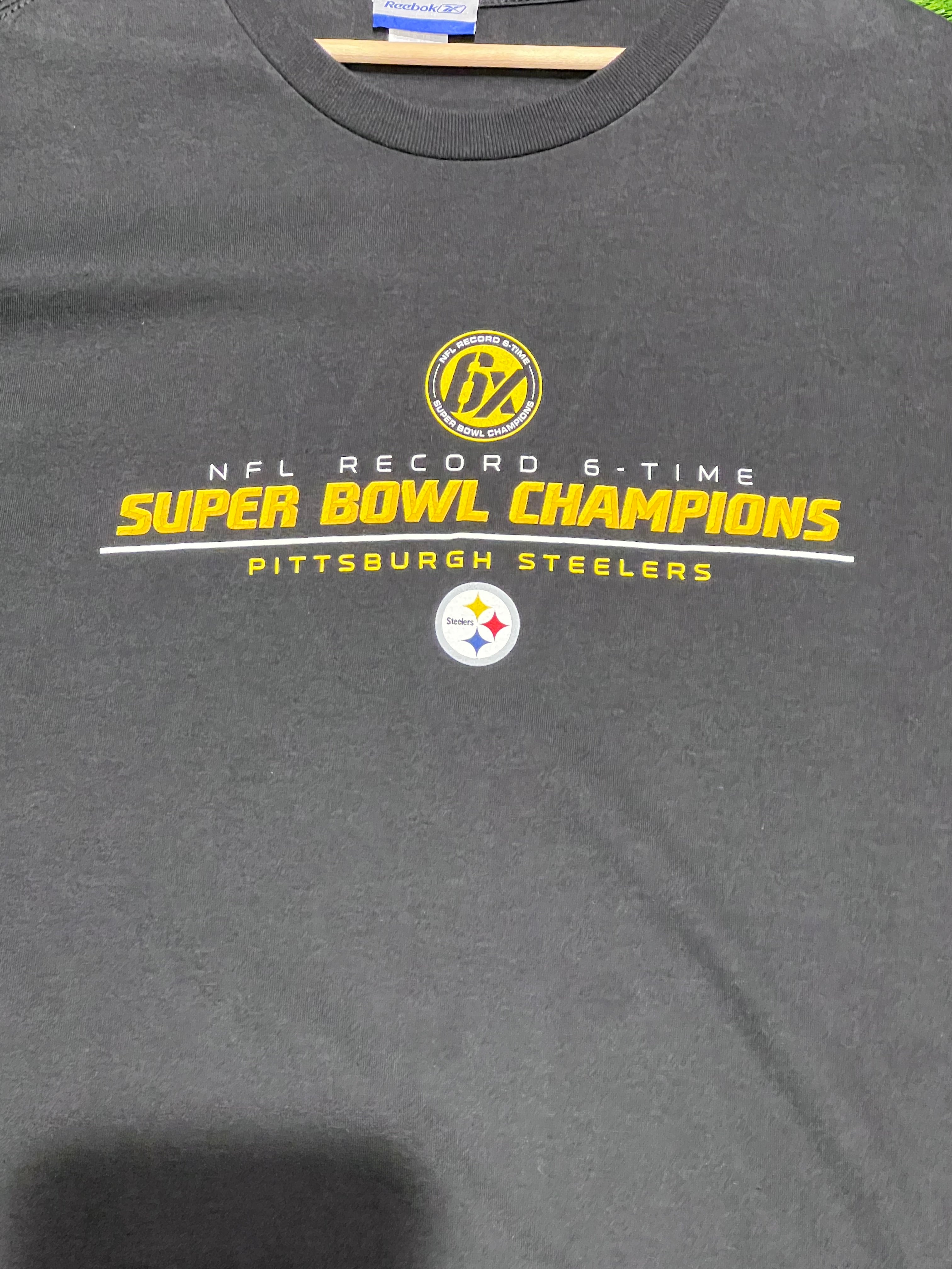 Reebok Pittsburgh Steelers 6x Super Bowl Champs Tee Size XL