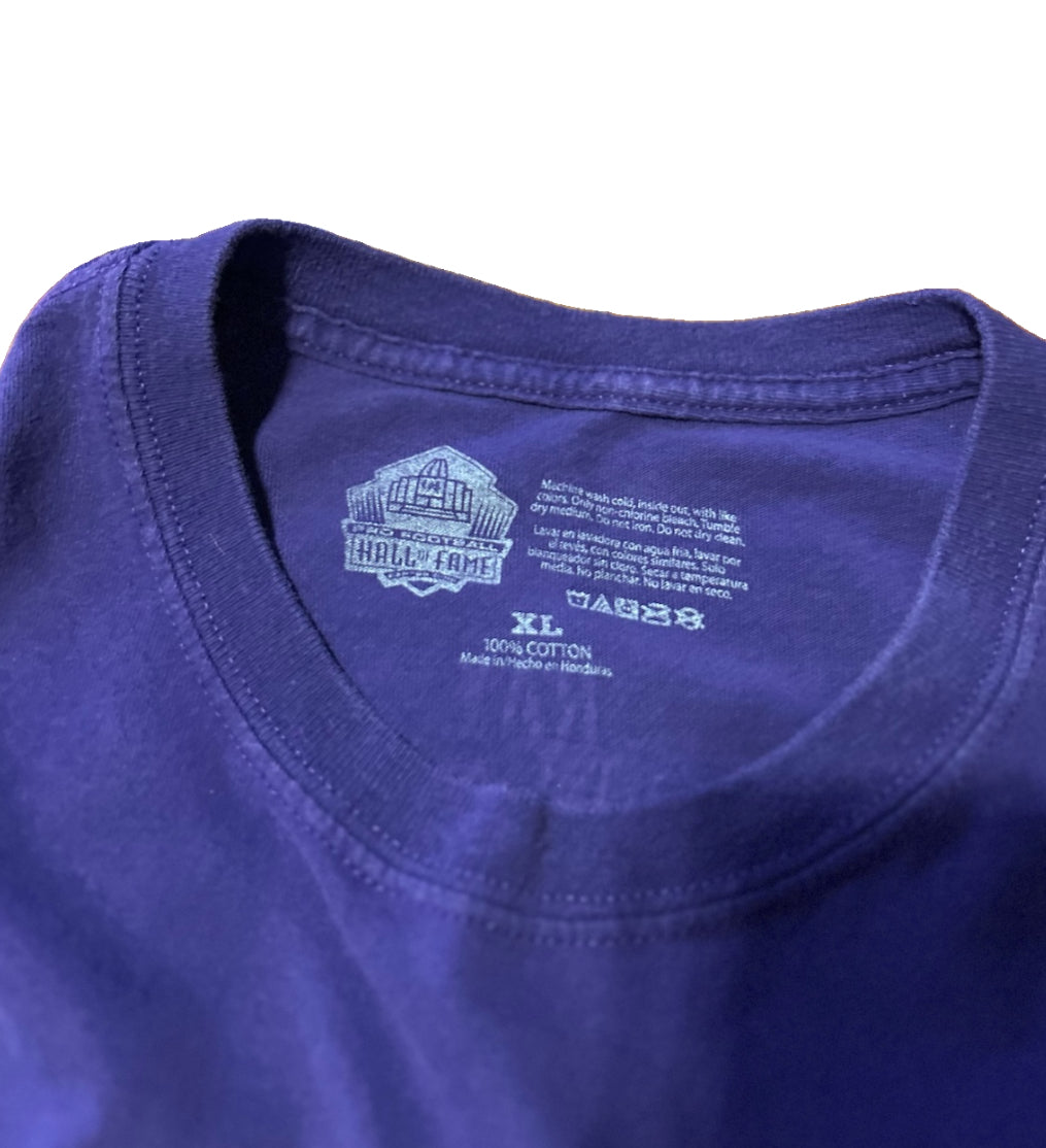 Baltimore Ravens Ray Lewis #52 Pro Football Hall Of Fame Class Of 2018 T-Shirt XL Purple Career Stats 1996-2012 NFL