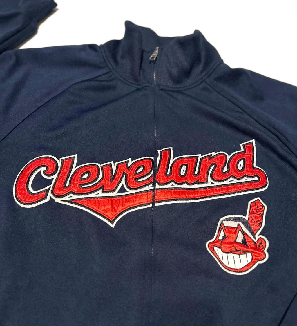Nike Cleveland Indians Full Zip Jacket L Chief Wahoo Cleveland Script Navy New