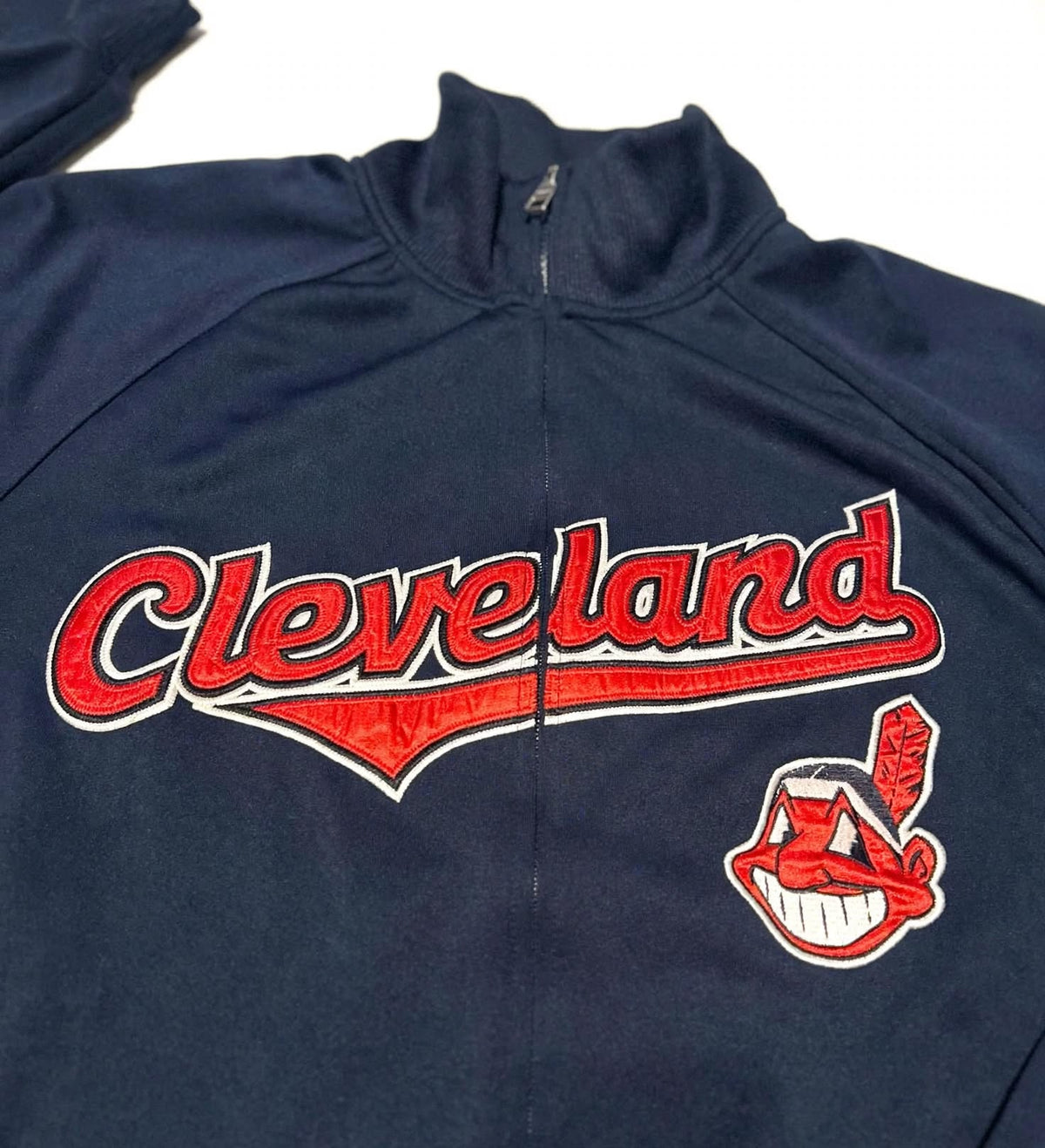 Nike Cleveland Indians Full Zip Jacket L Chief Wahoo Cleveland Script Navy New