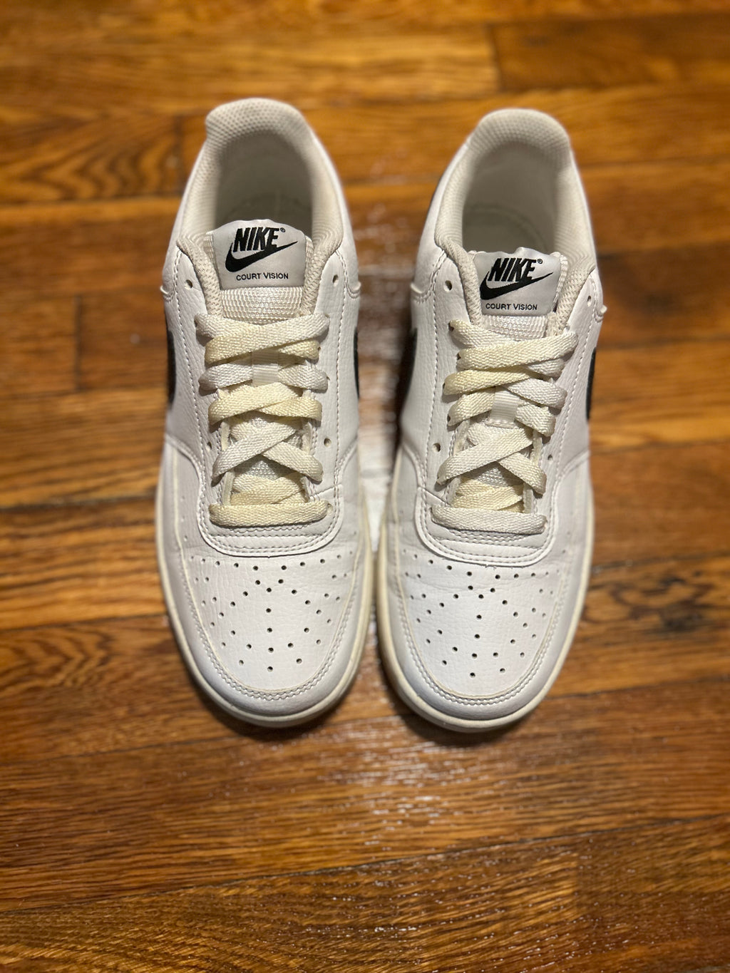 Nike Court Vision Low Next Nature White Black Womens 8.5 Mens 7 DH3158-101