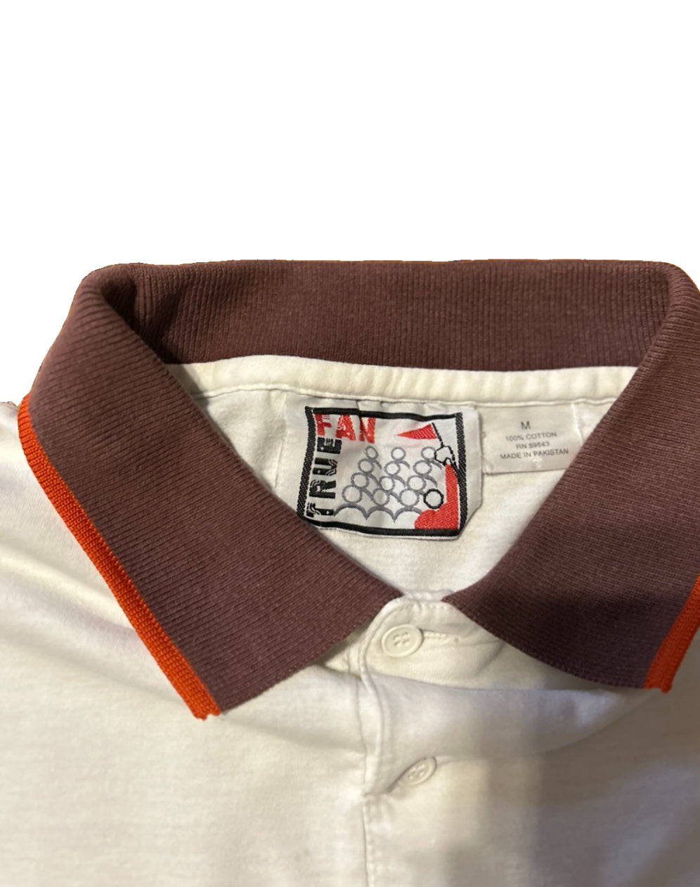 Vintage 90s Cleveland Browns Polo Shirt Mens M True Fan NFL GameDay Embroidered Helmet Cream