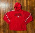 Ohio State Buckeyes Hoodie Mens XL Pro Edge Y2K Embroidered Red Gray Stripe OSU