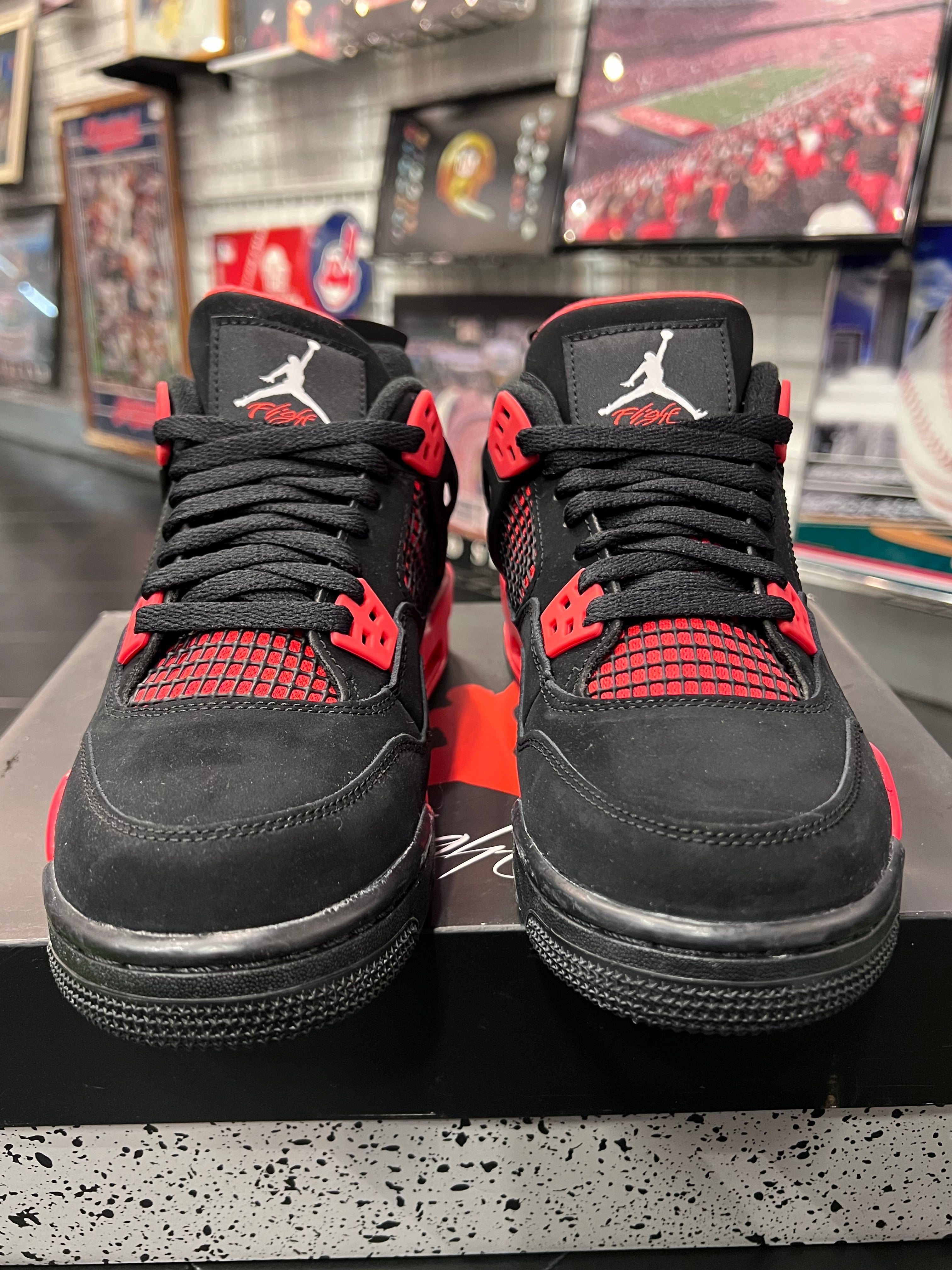 Gradeschool Air Jordan 4 Red Thunder Size 7