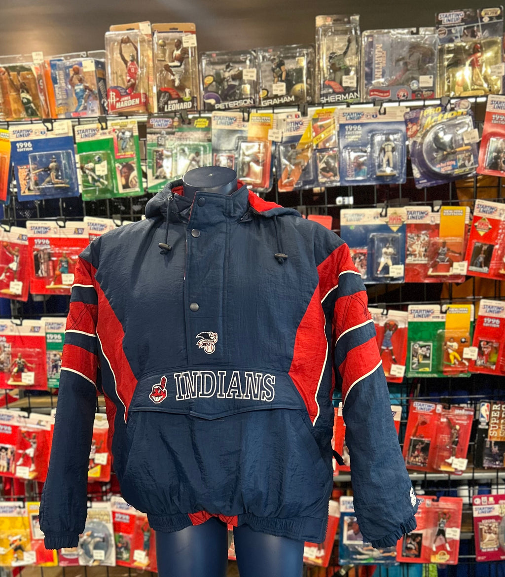 Vintage Starter Cleveland Indians MLB Pullover Coat Size XL