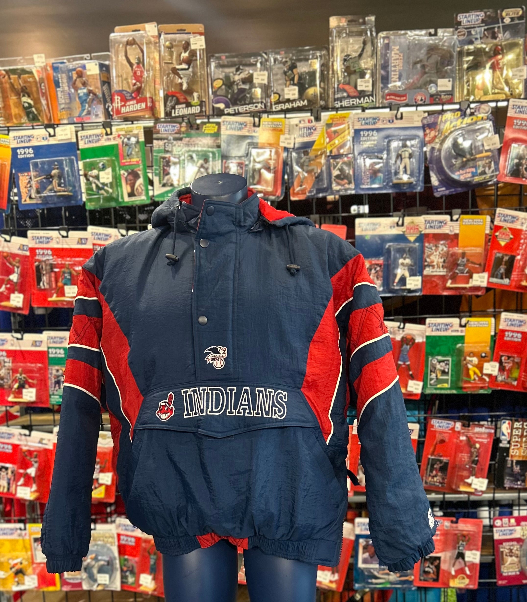 Vintage Starter Cleveland Indians MLB Pullover Coat Size XL