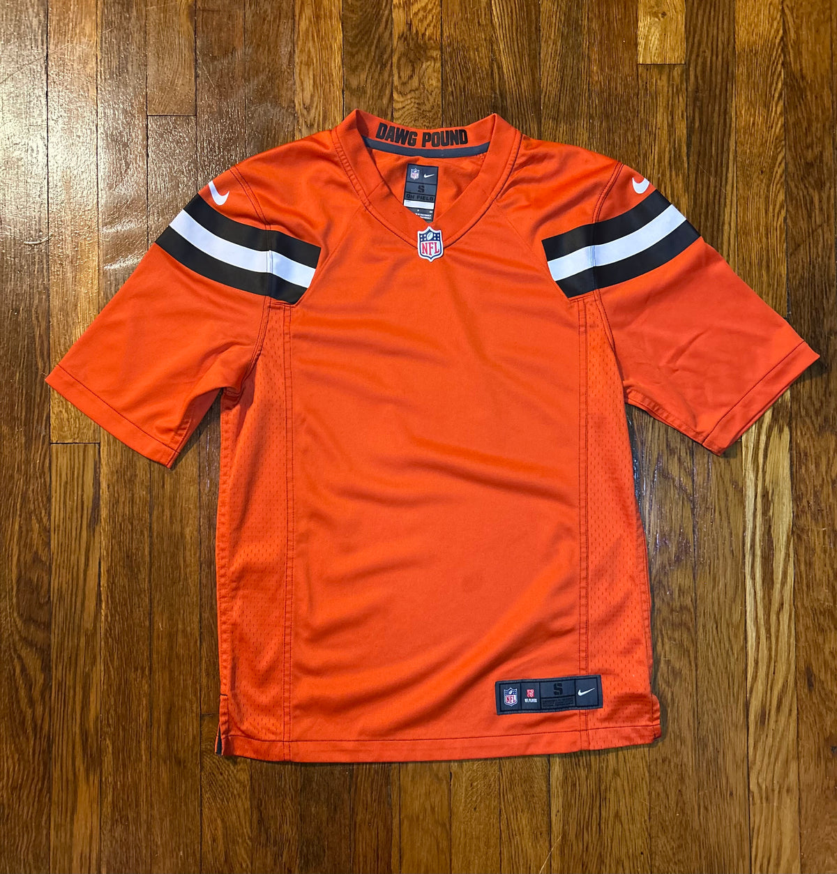 Nike Cleveland Browns Orange Alternate Blank Game Jersey Size S On Field Dawg Pound 2015-19