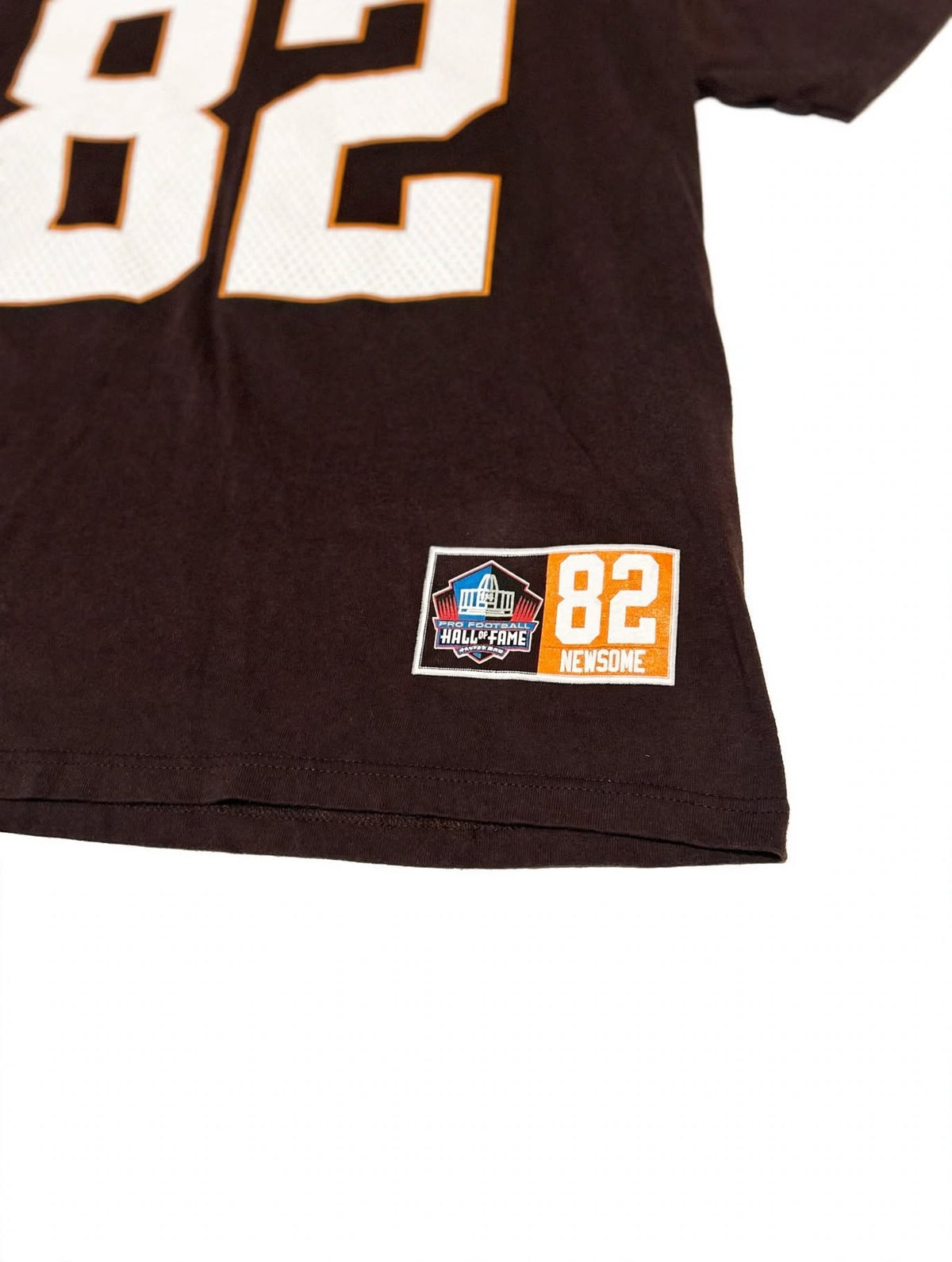 NFL Team Cleveland Browns Ozzie Newsome 82 T-Shirt HOF Patch L Large
