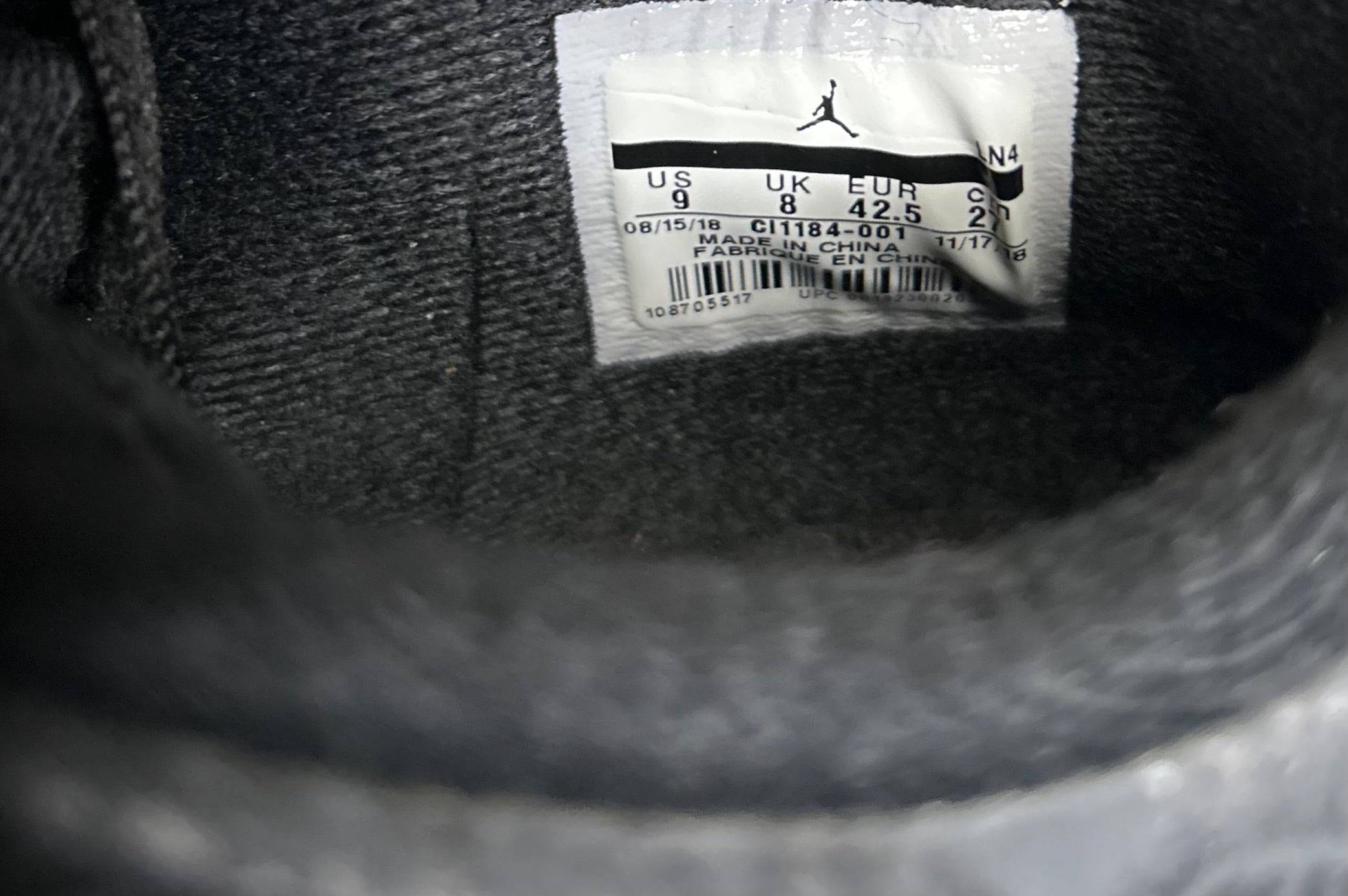 Jordan 4 Retro Black Gum Size 9 Men Shoes