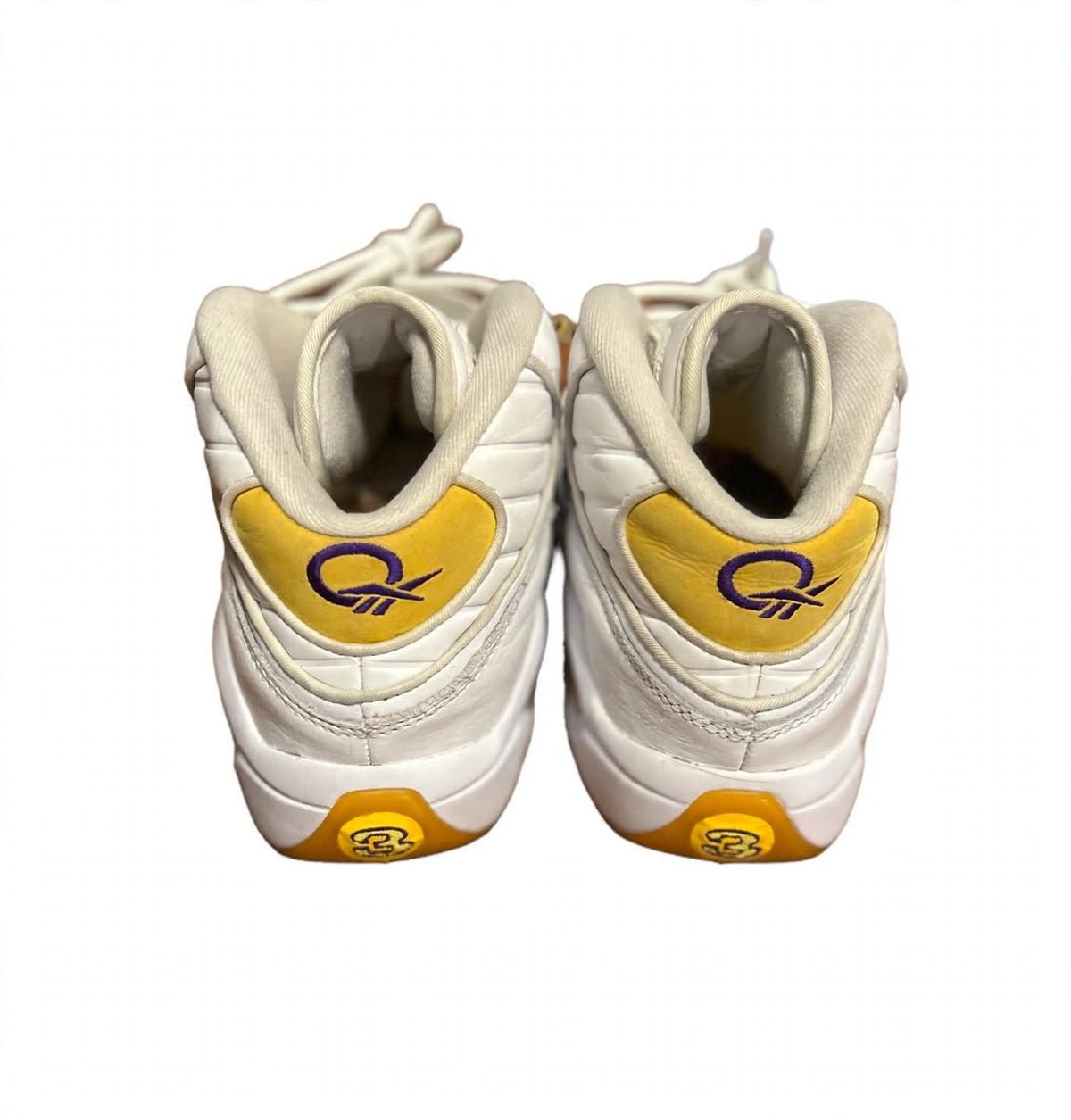 Reebok Question Mid Yellow Toe White Purple Gold Size 8 059503 Lightly Used