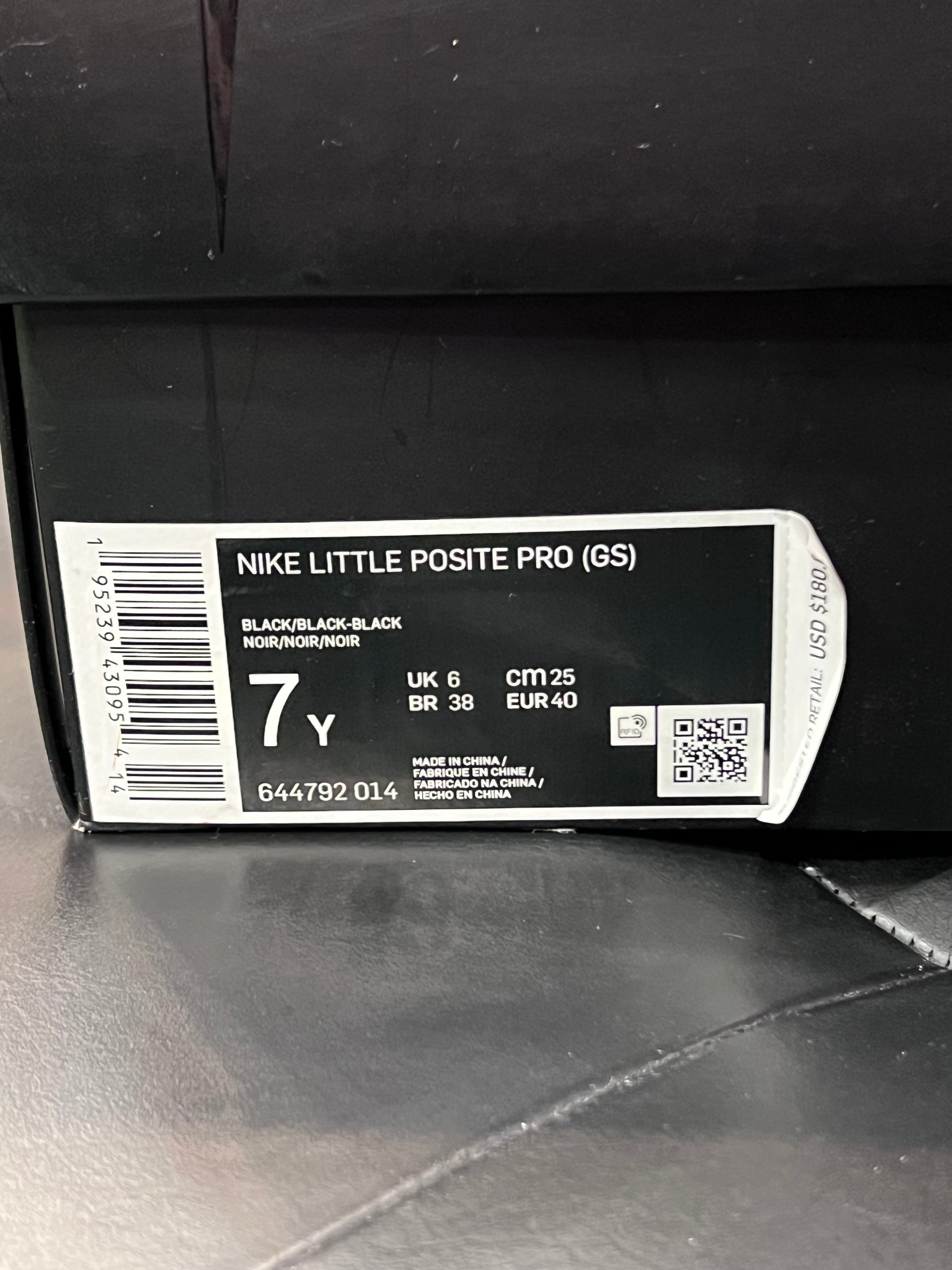 Gradeschool Nike Little Posite Foamposite Black Cat Size 7